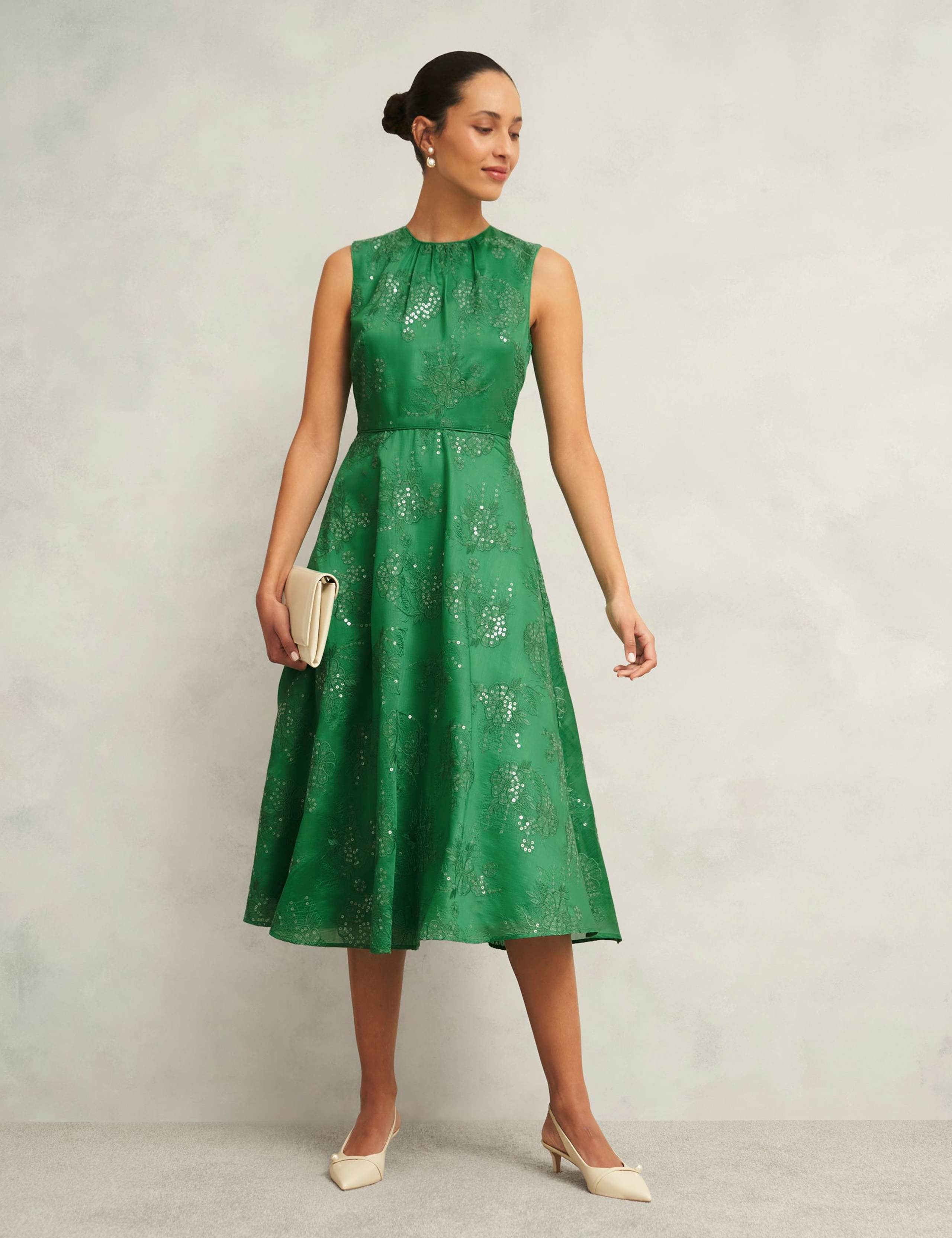 Floral Embroiderd Midi Skater Dress 5 of 7