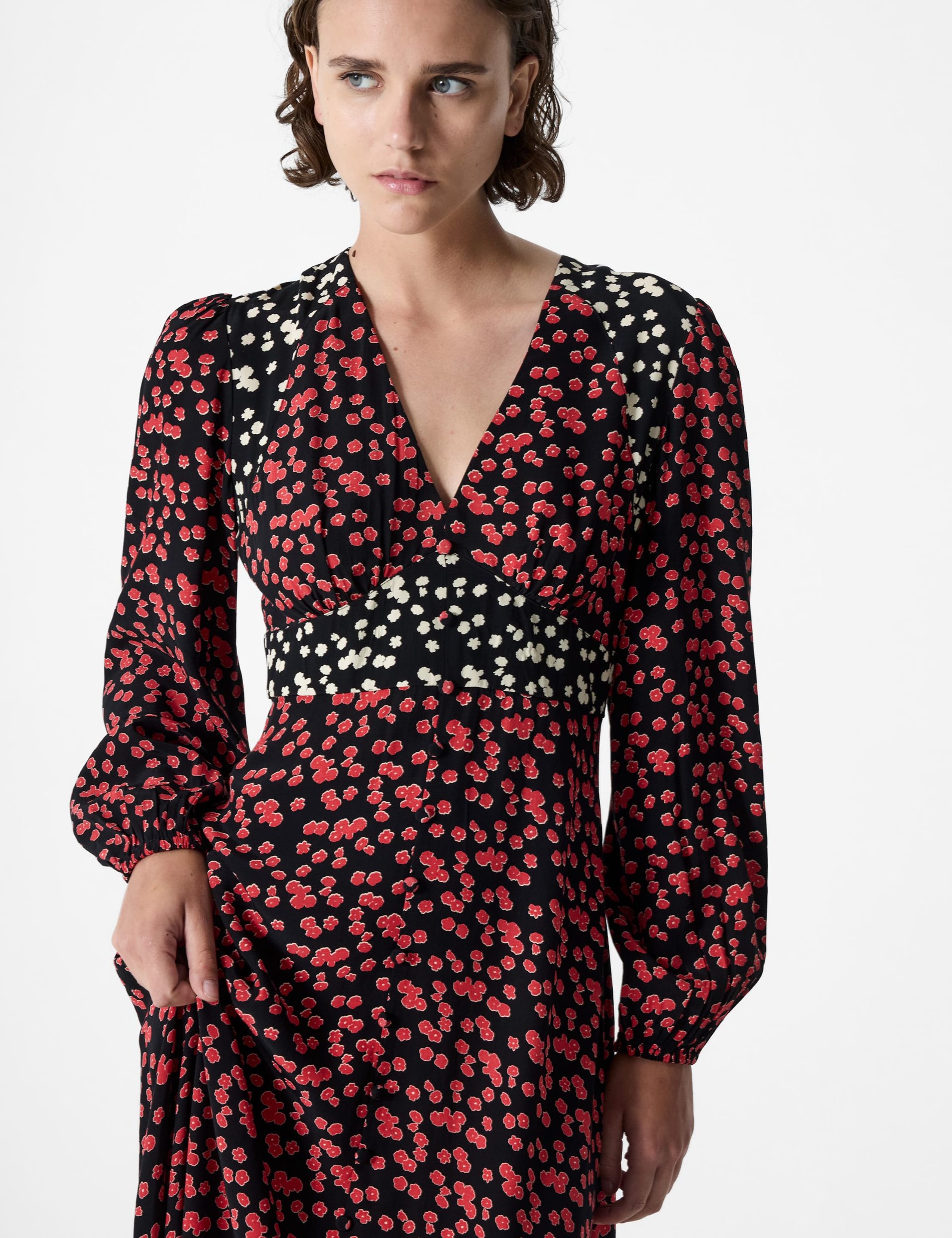 Floral V-Neck Maxi Skater Dress 3 of 3