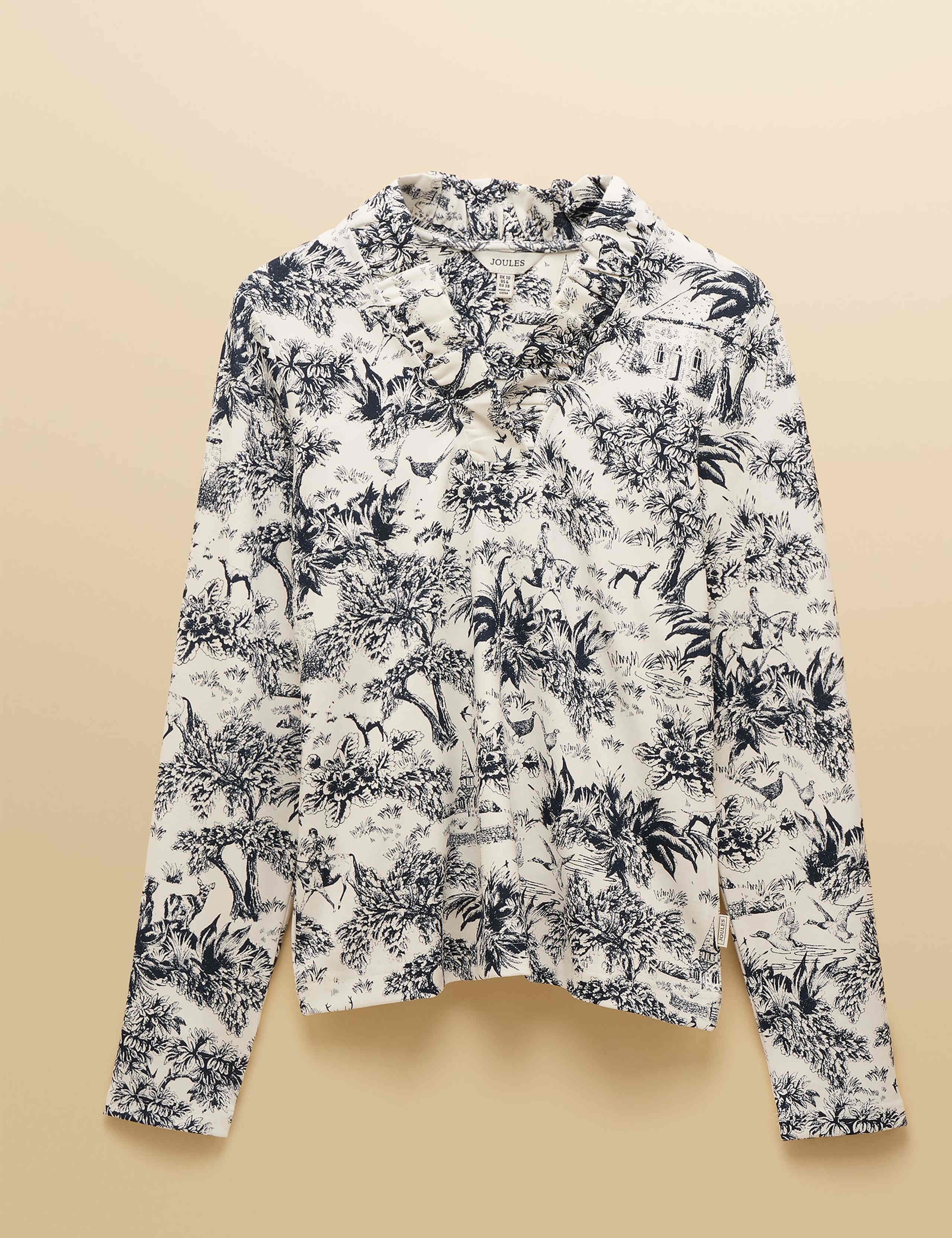 Countryside Print Ruffle V-Neck Top 2 of 8