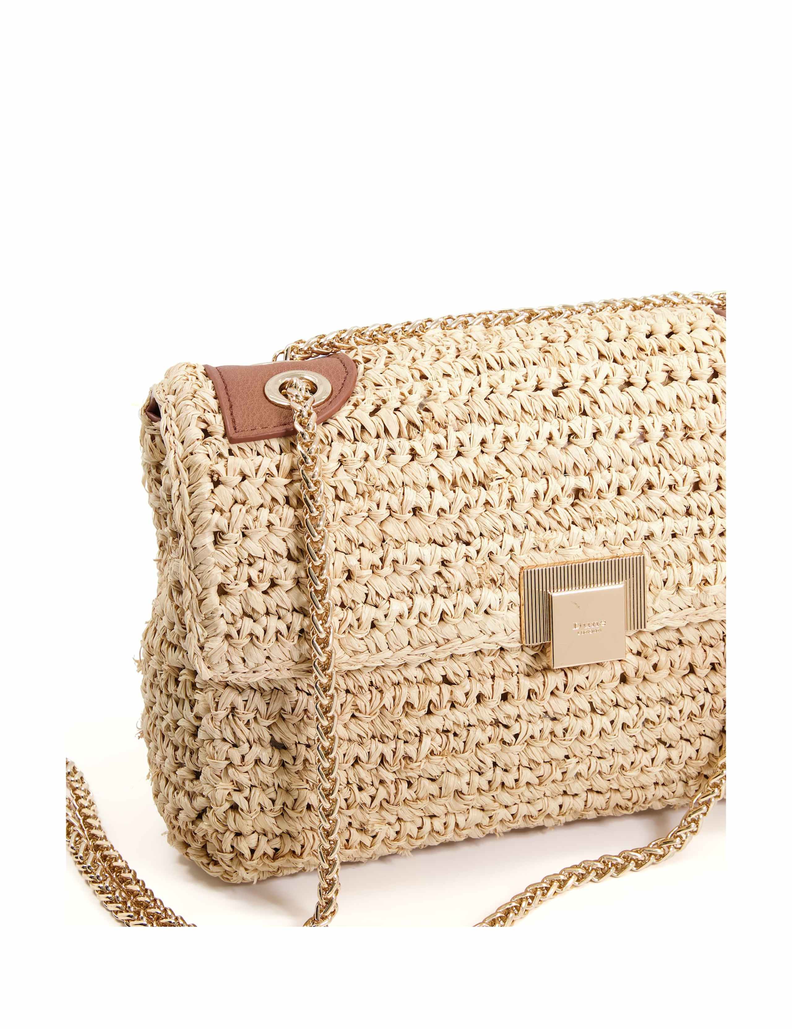 Raffia Woven Chain Strap Shoulder Bag 2 of 4