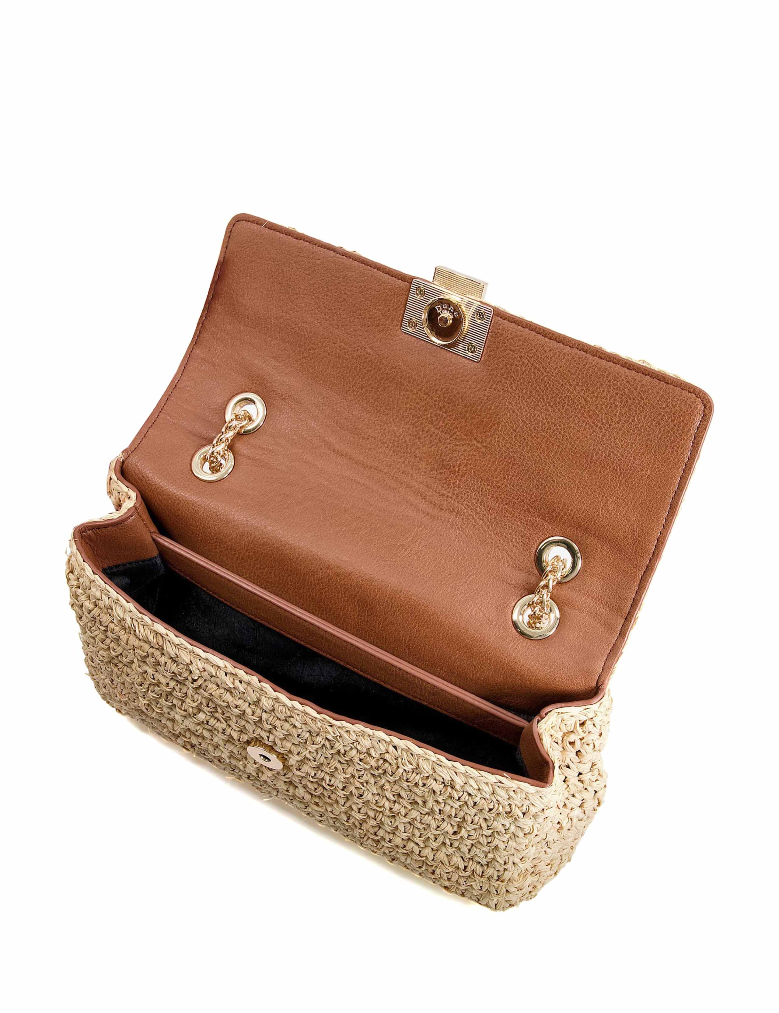 Raffia Woven Chain Strap Shoulder Bag 3 of 4