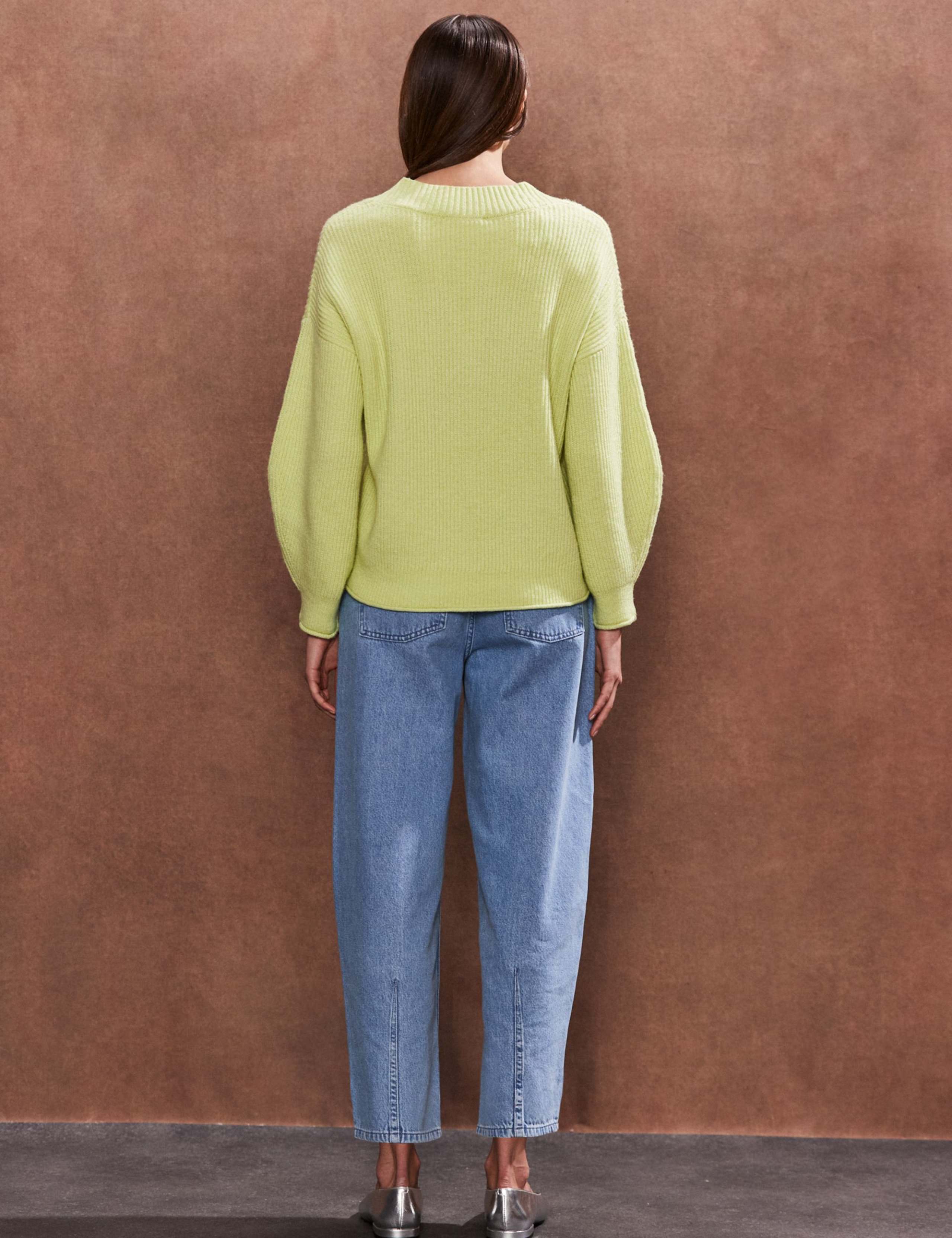 Textured V-Neck Relaxed Jumper 2 of 3