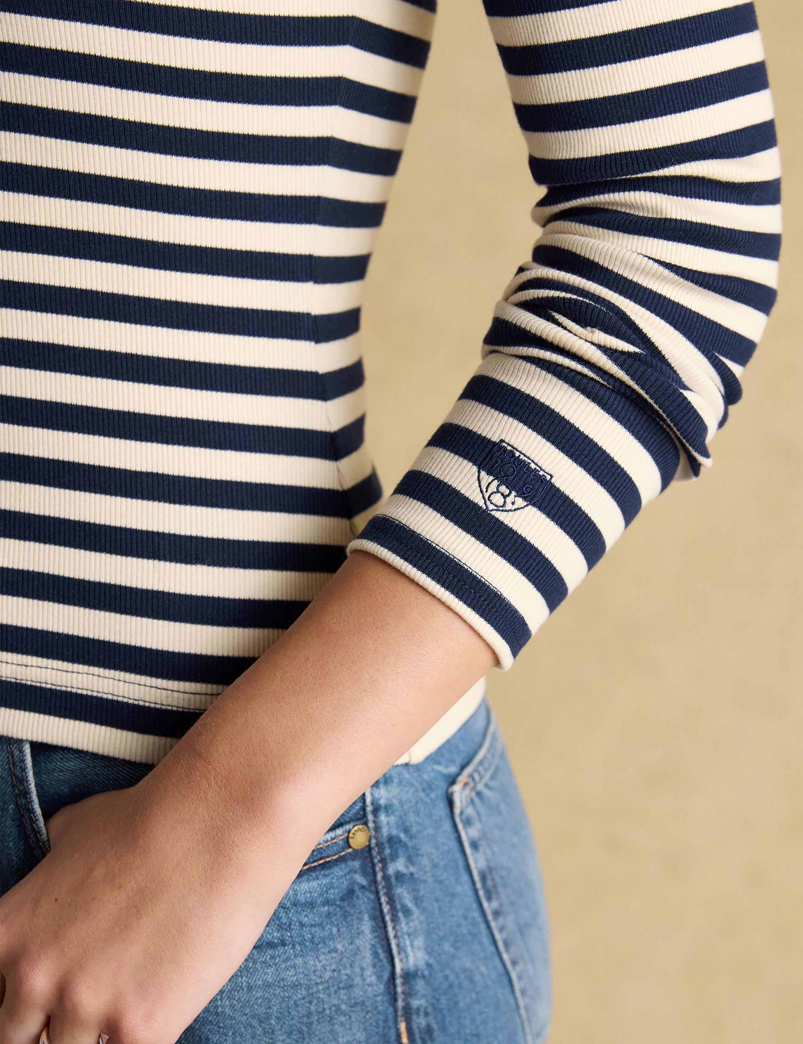 Cotton Rich Striped Crew Neck Top 4 of 8