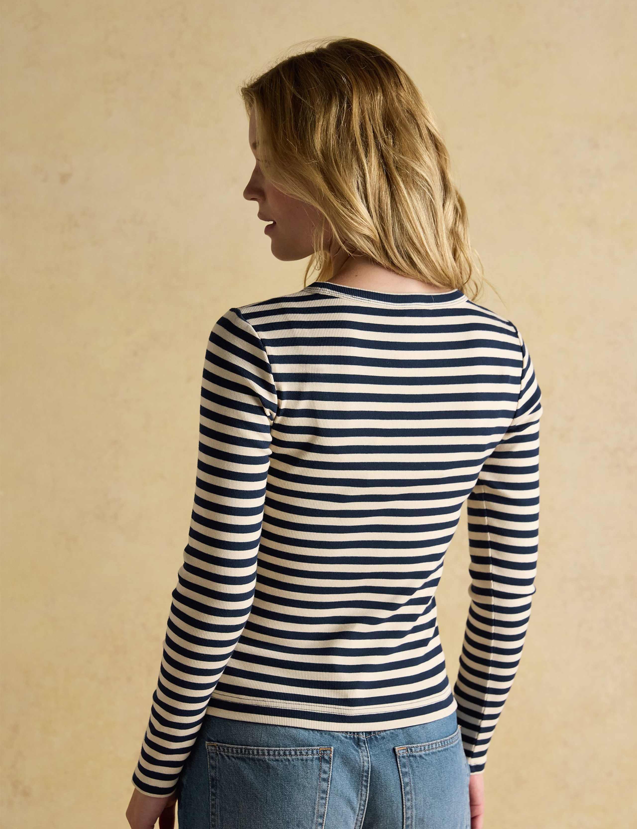 Cotton Rich Striped Crew Neck Top 5 of 8
