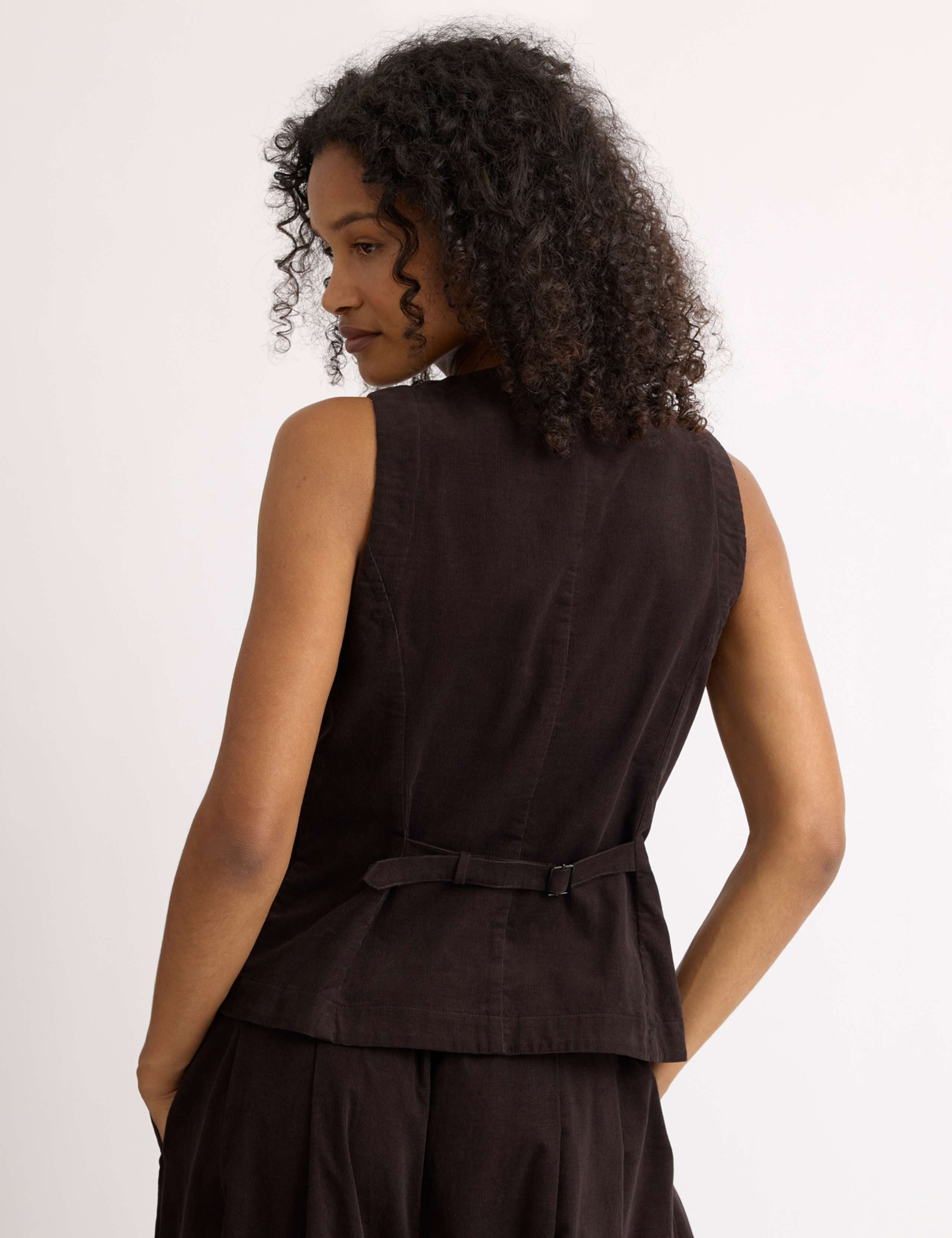 Pure Cotton Cord Button Through Waistcoat 3 of 6