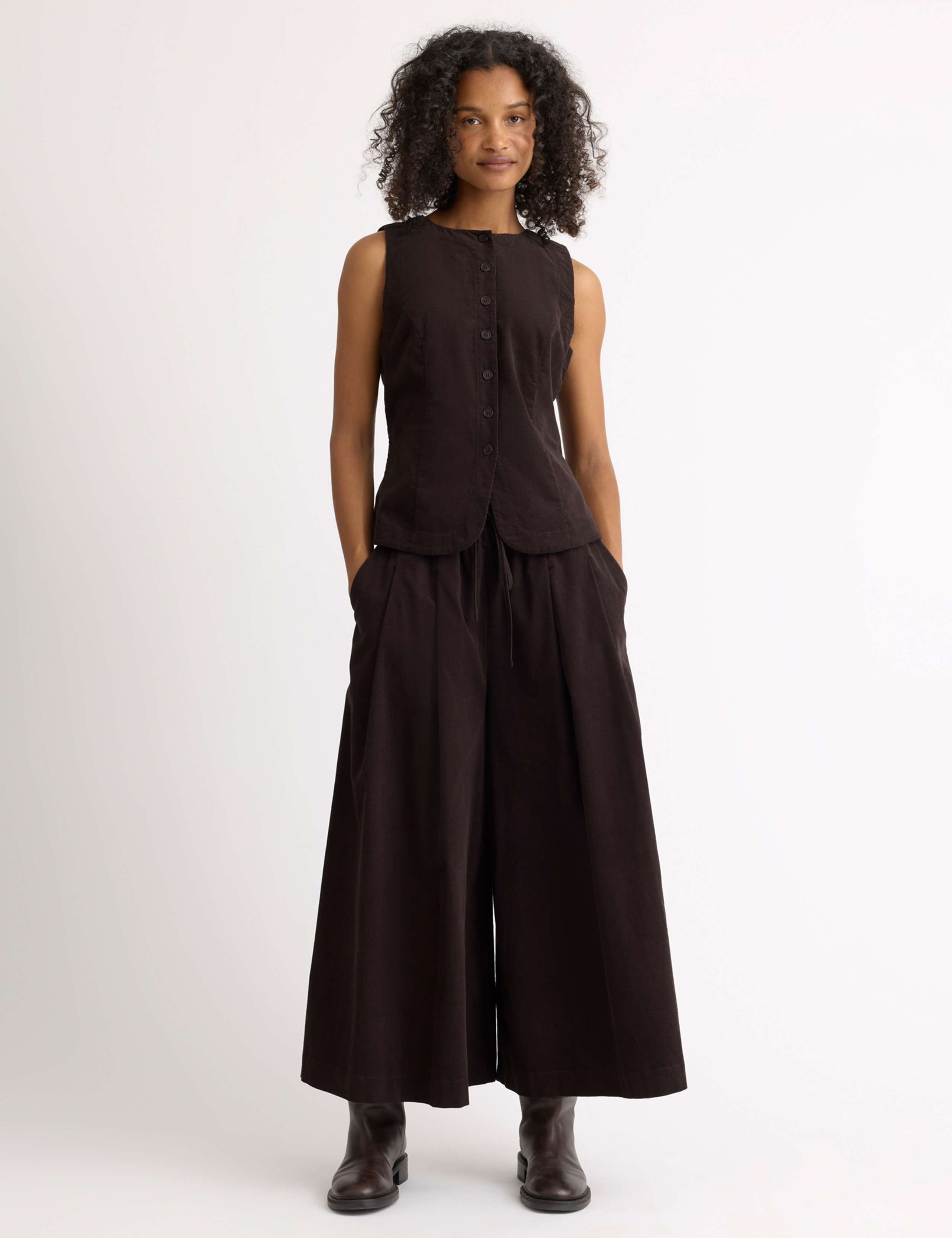 Pure Cotton Cord Button Through Waistcoat 5 of 6