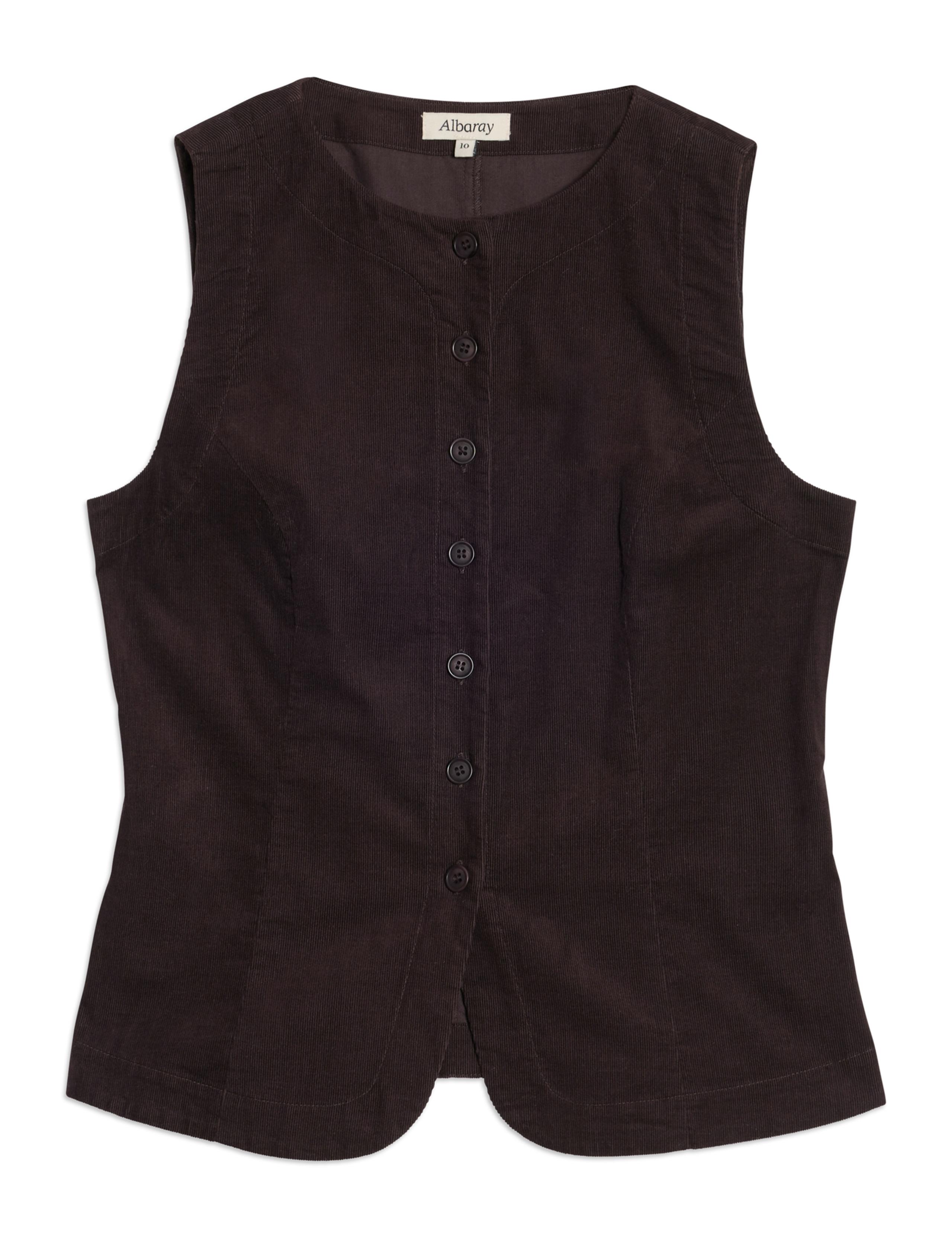 Pure Cotton Cord Button Through Waistcoat 2 of 6