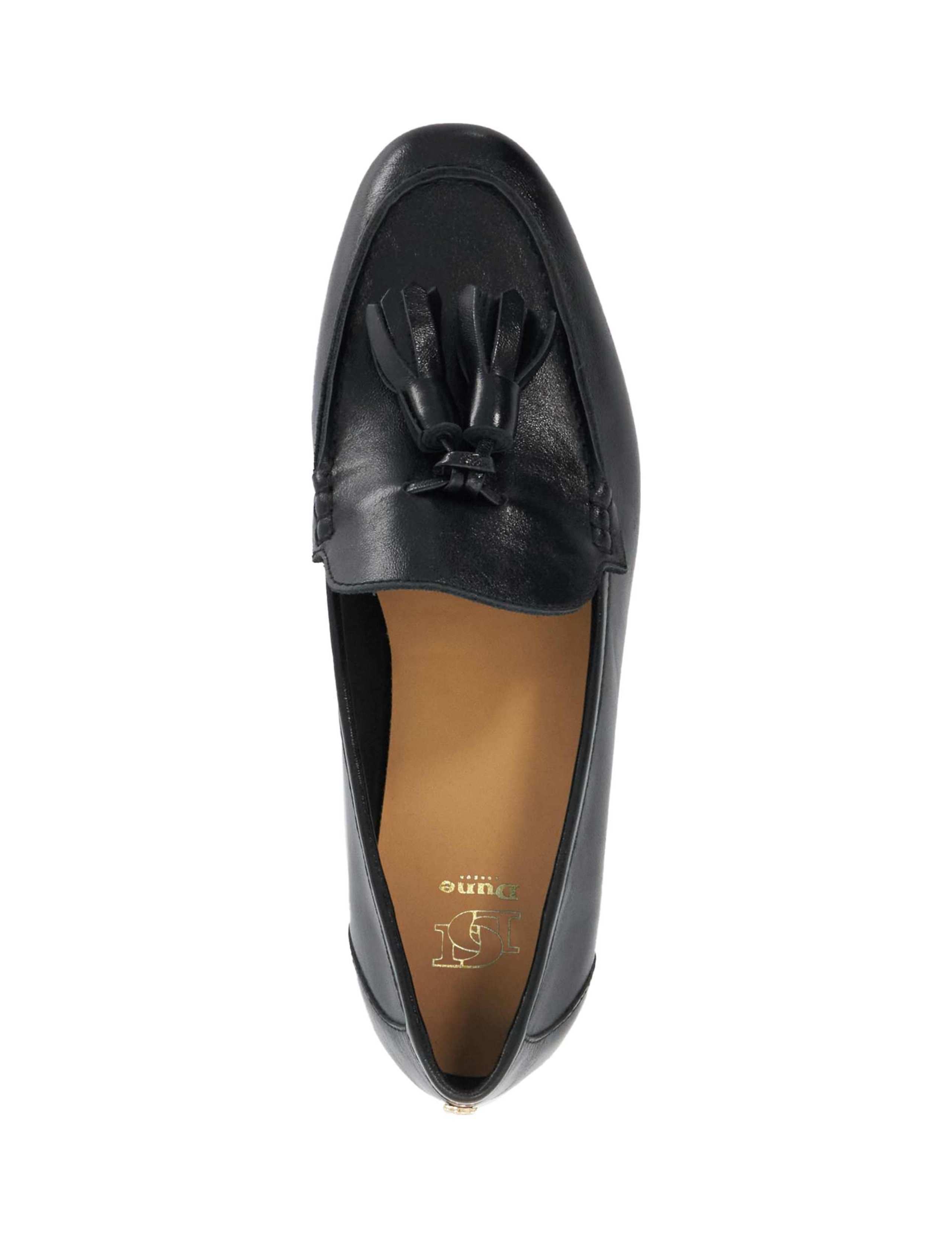 Leather Tassel Block Heel Chisel Toe Loafers 2 of 5