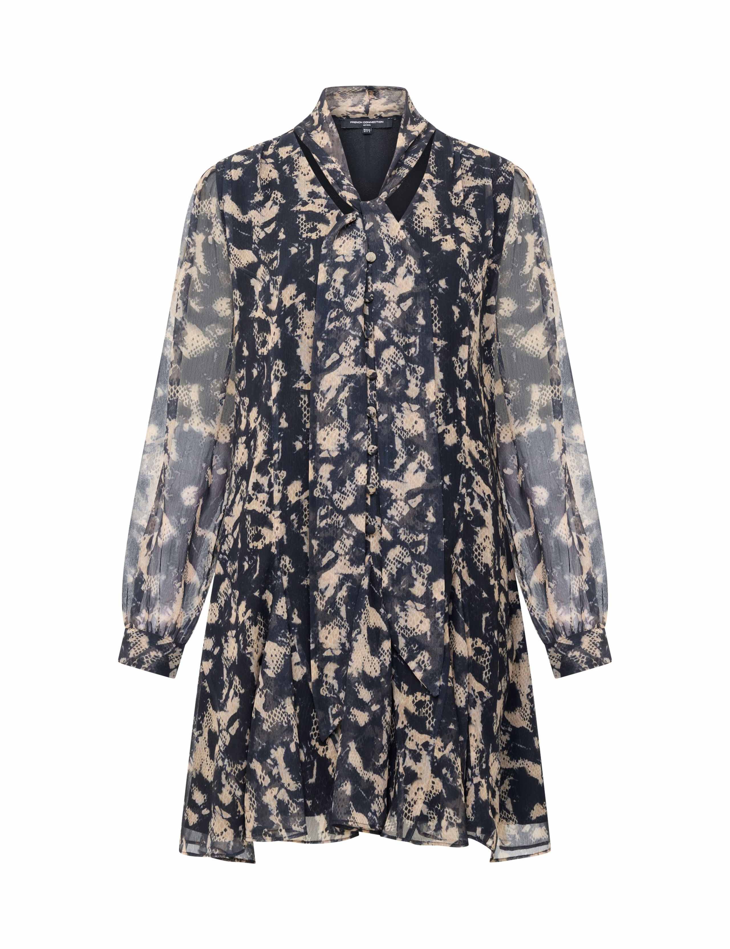 Chiffon Snake Print Mini Tea Dress 2 of 3