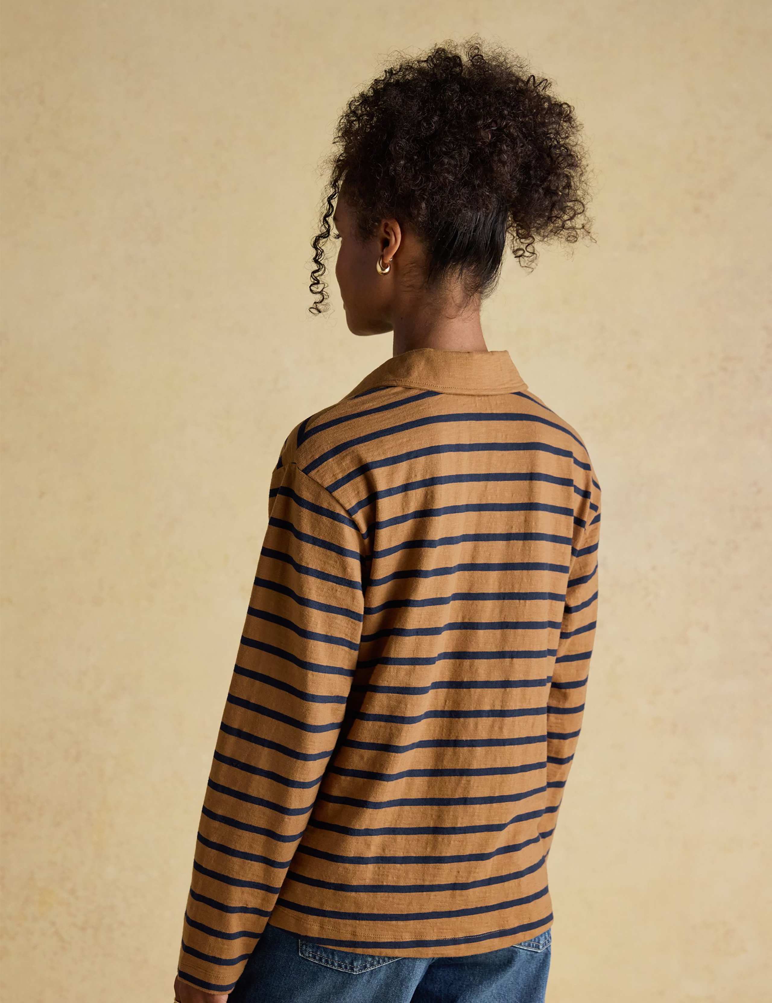 Pure Cotton Striped Collared Top 3 of 8