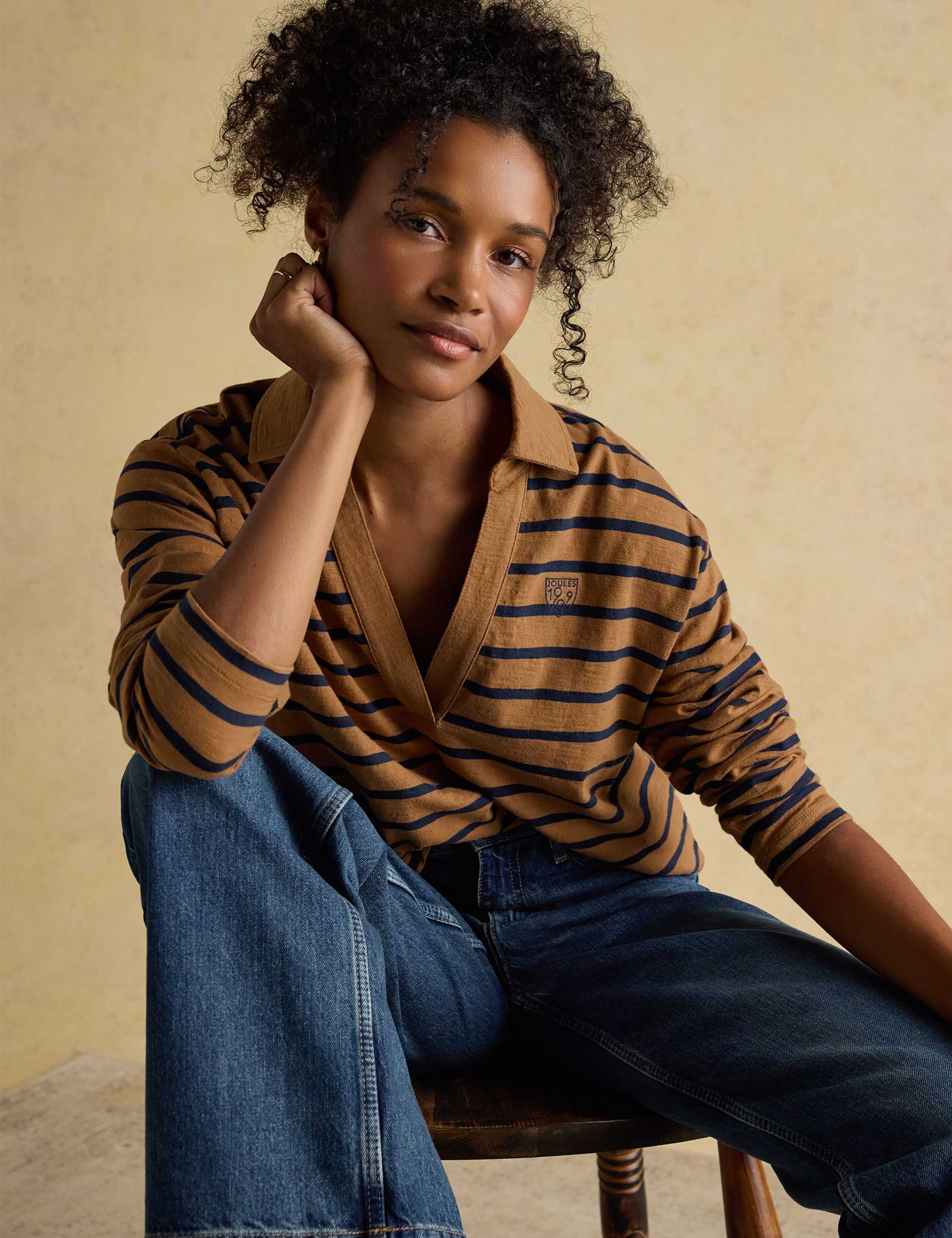 Pure Cotton Striped Collared Top 5 of 8