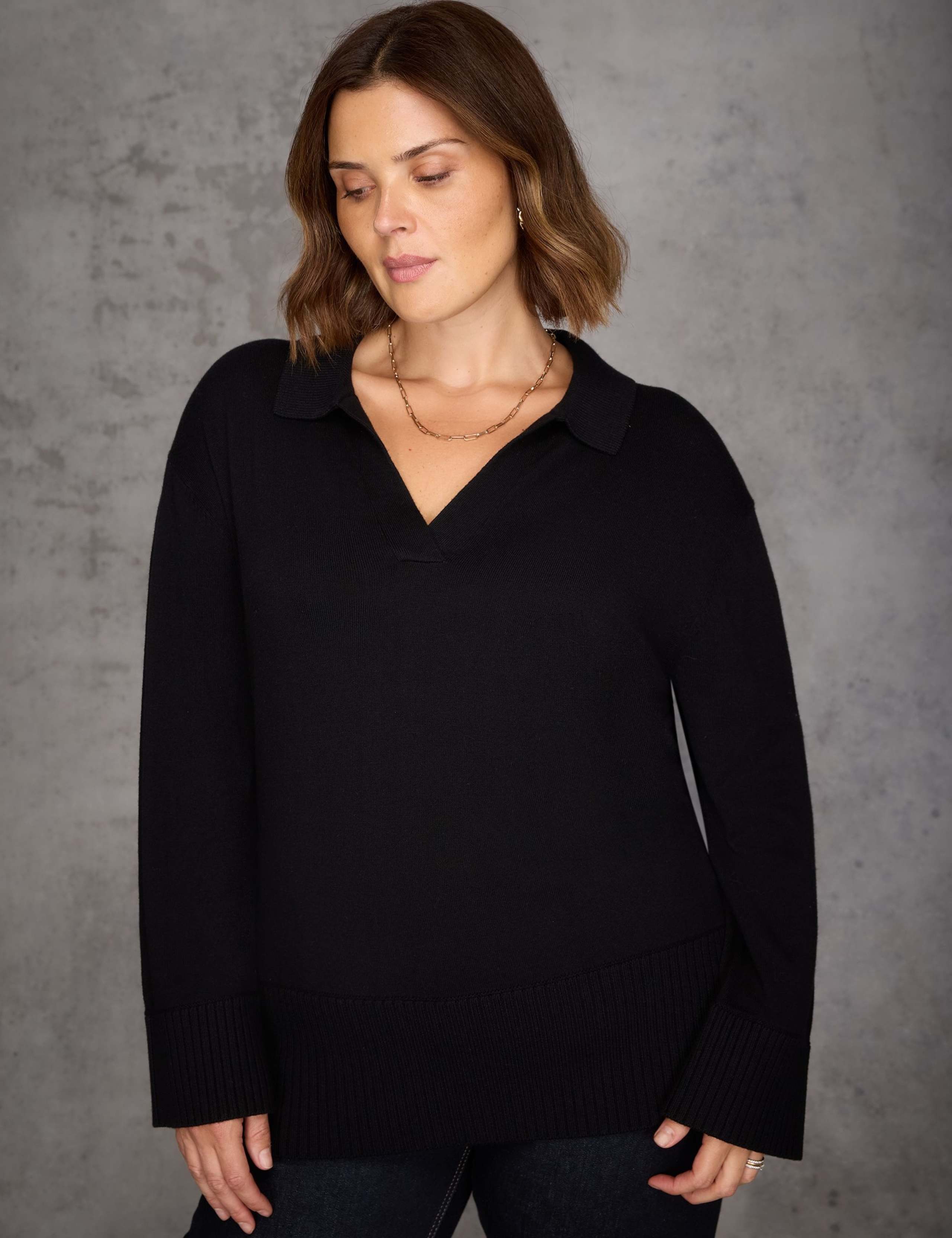 Polo Neck Longline Jumper with Cashmere 3 of 4