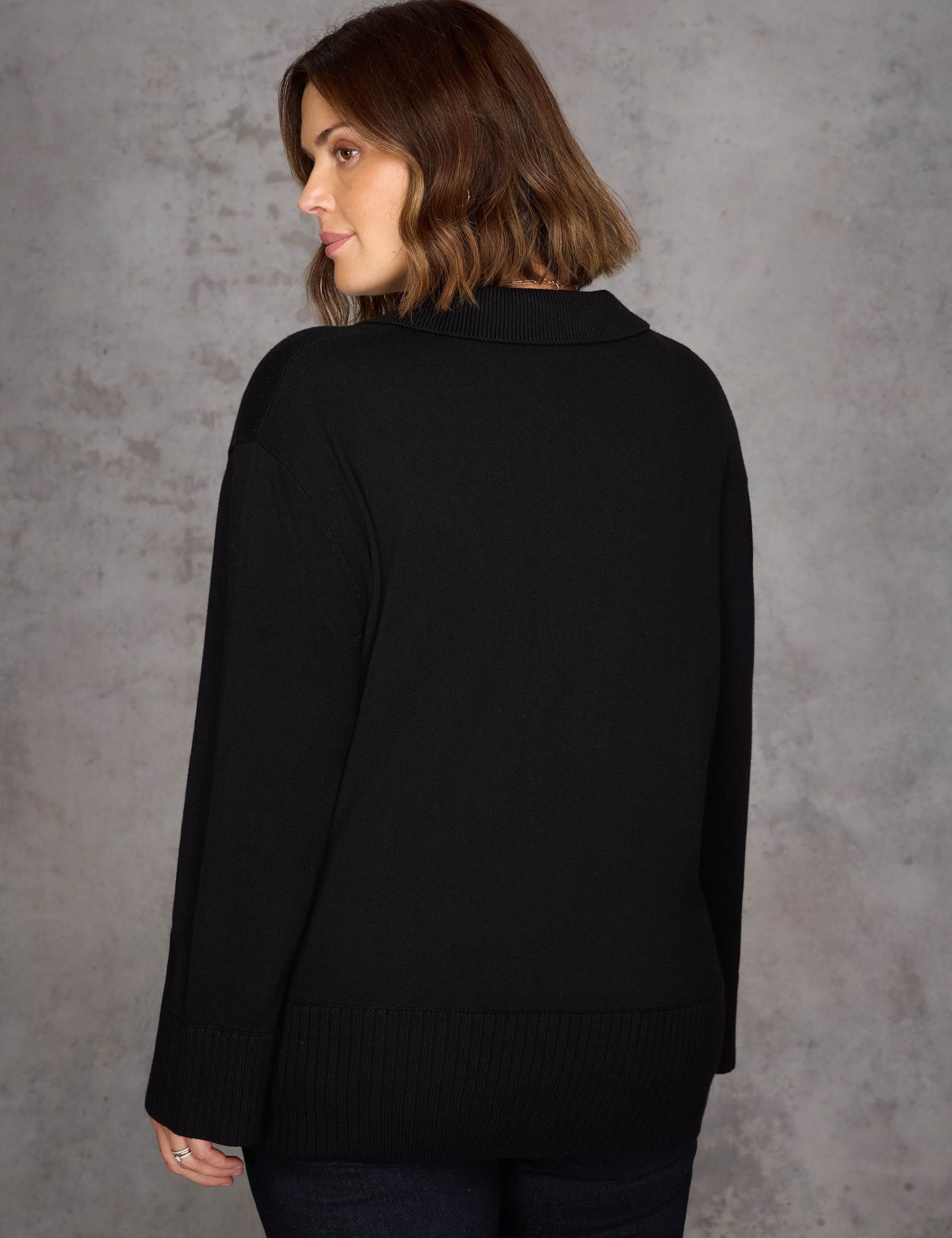 Polo Neck Longline Jumper with Cashmere 4 of 4