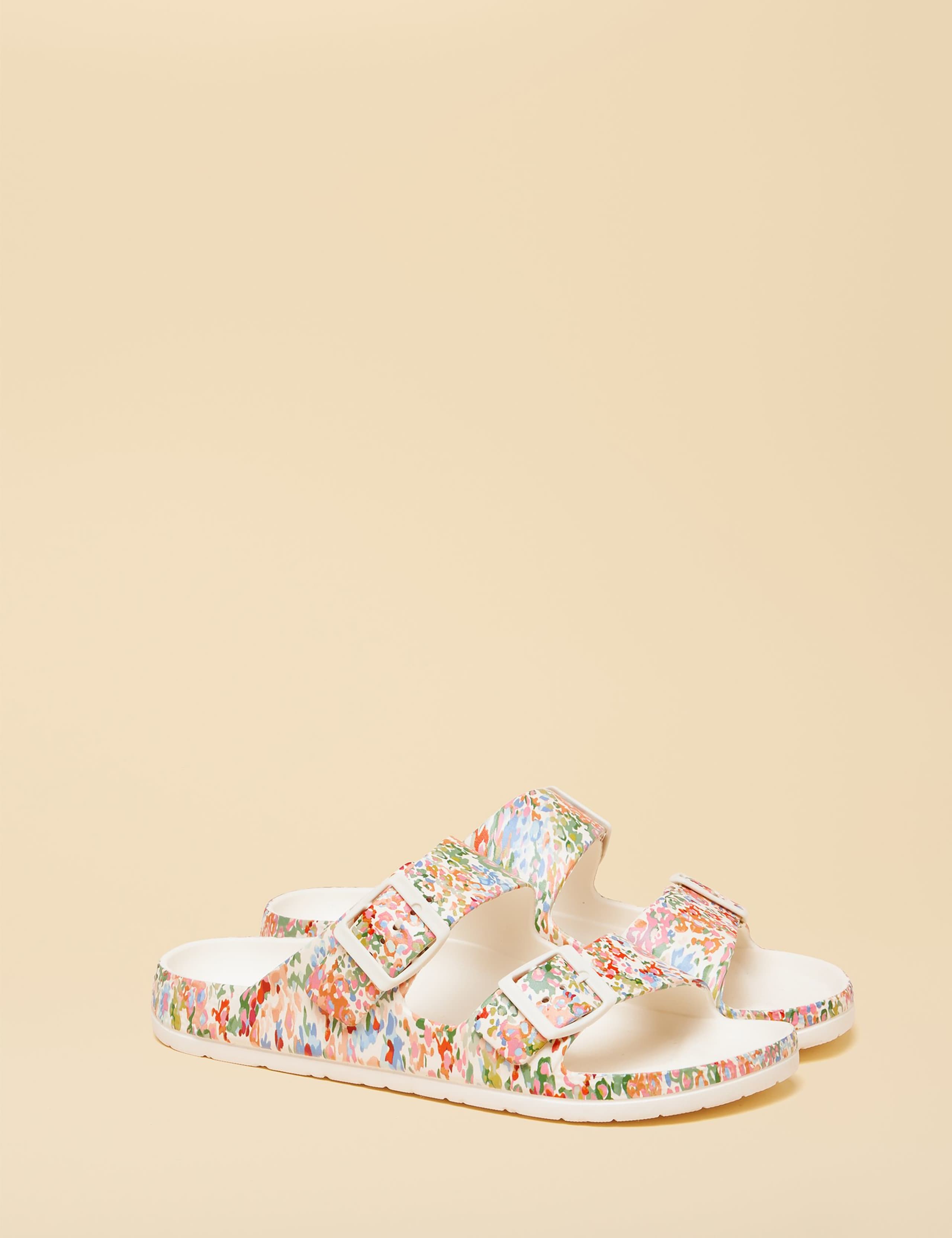 Floral Double Strap Buckle Sliders 2 of 6