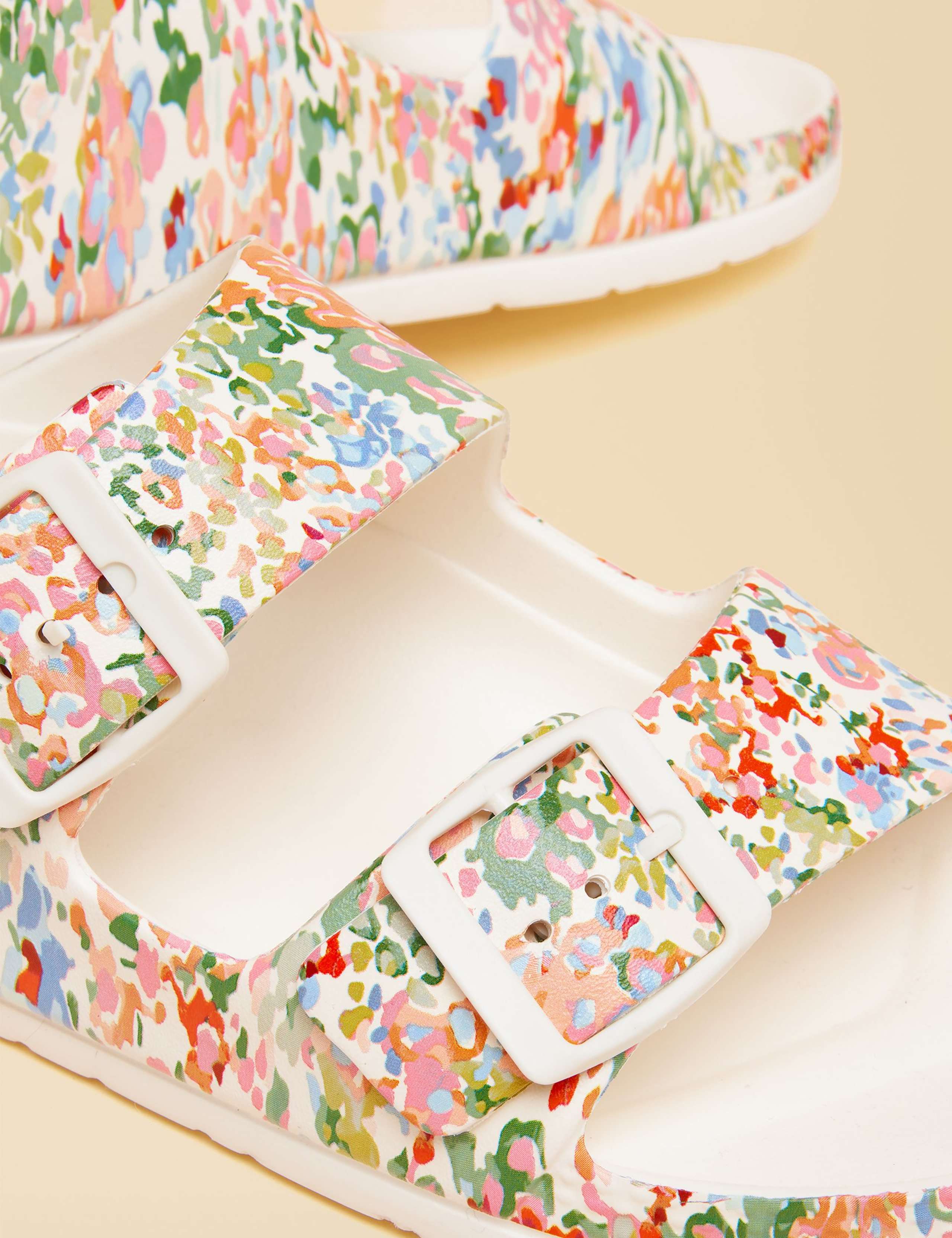 Floral Double Strap Buckle Sliders 5 of 6