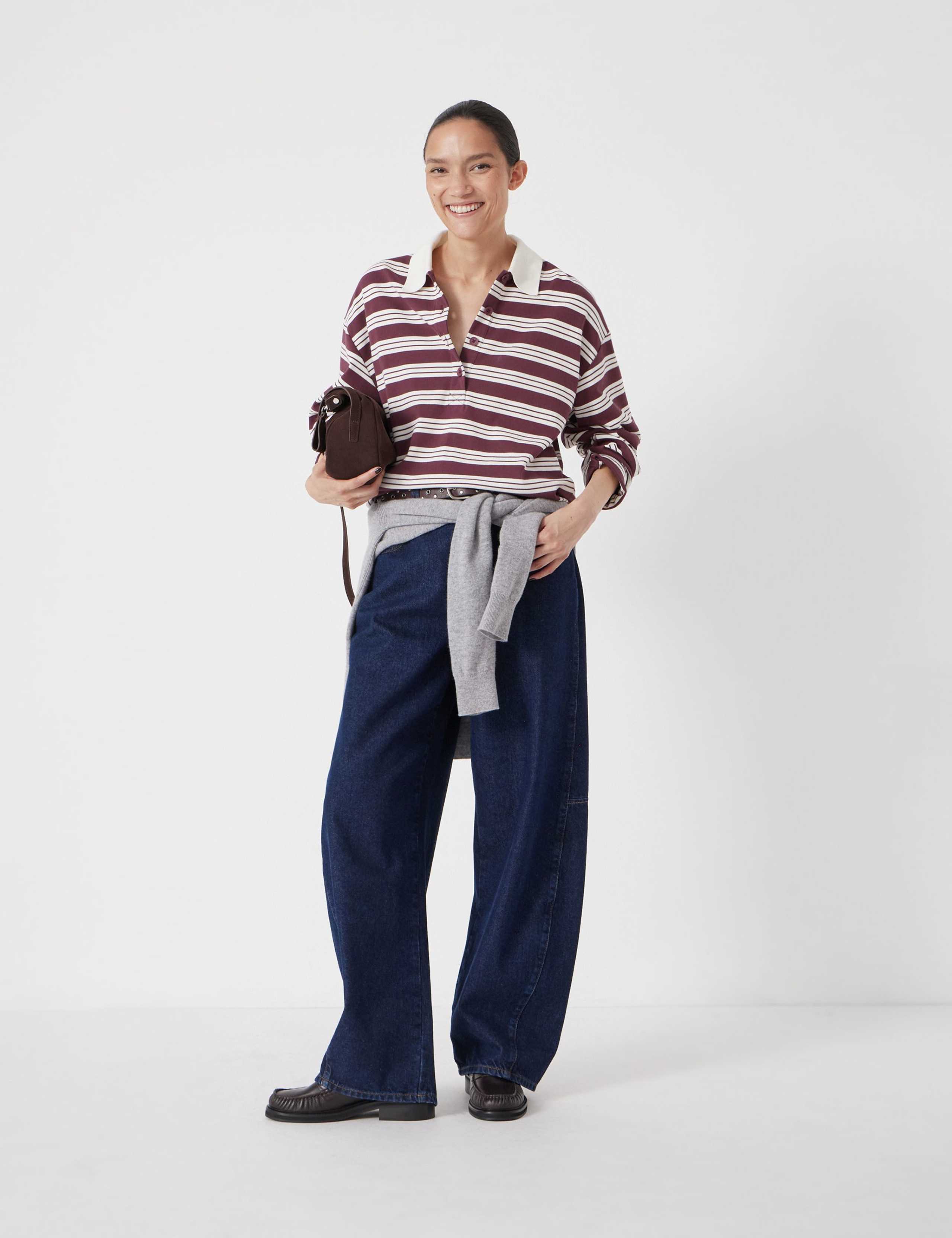 Pure Cotton Striped Polo Top 3 of 7