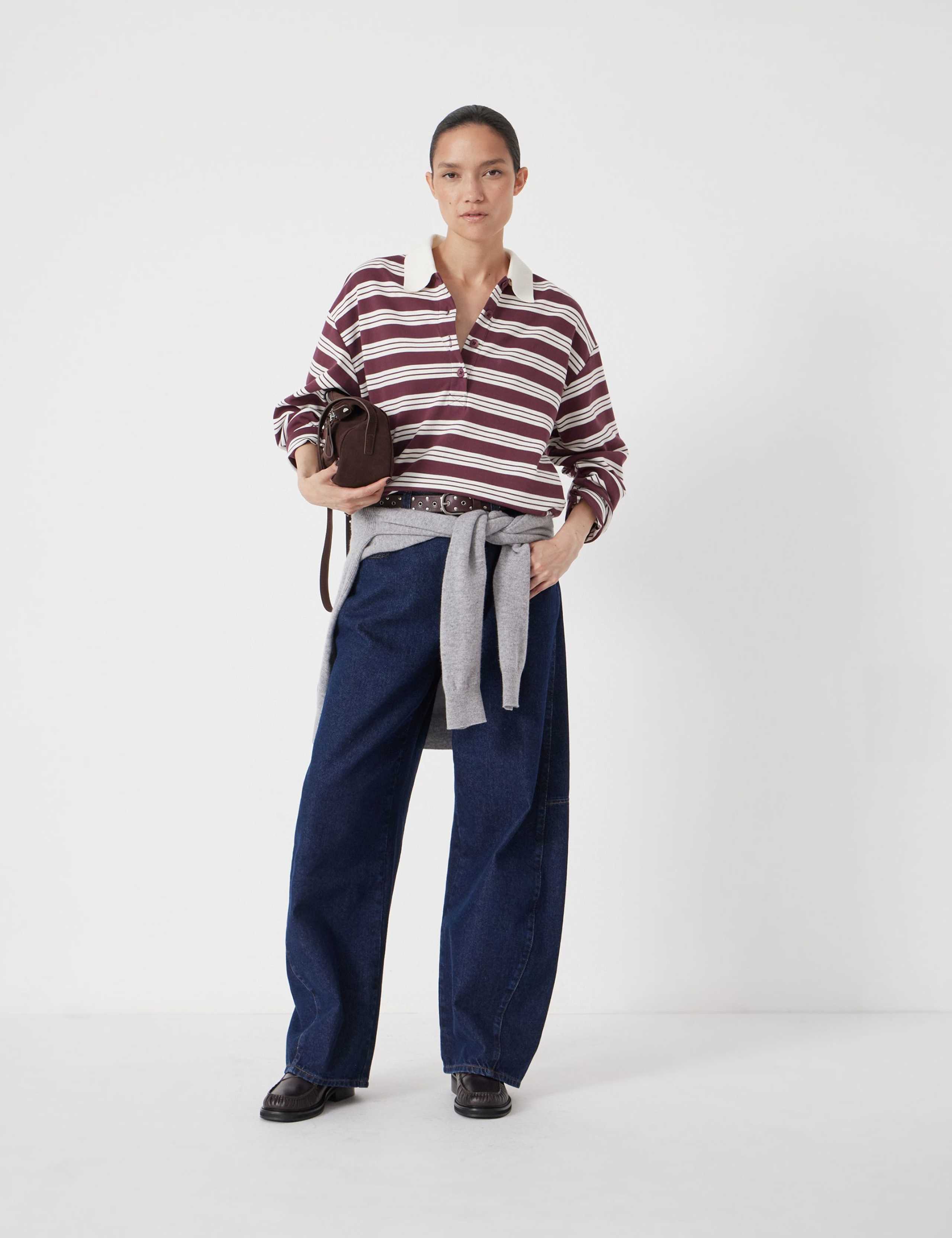 Pure Cotton Striped Polo Top 4 of 7
