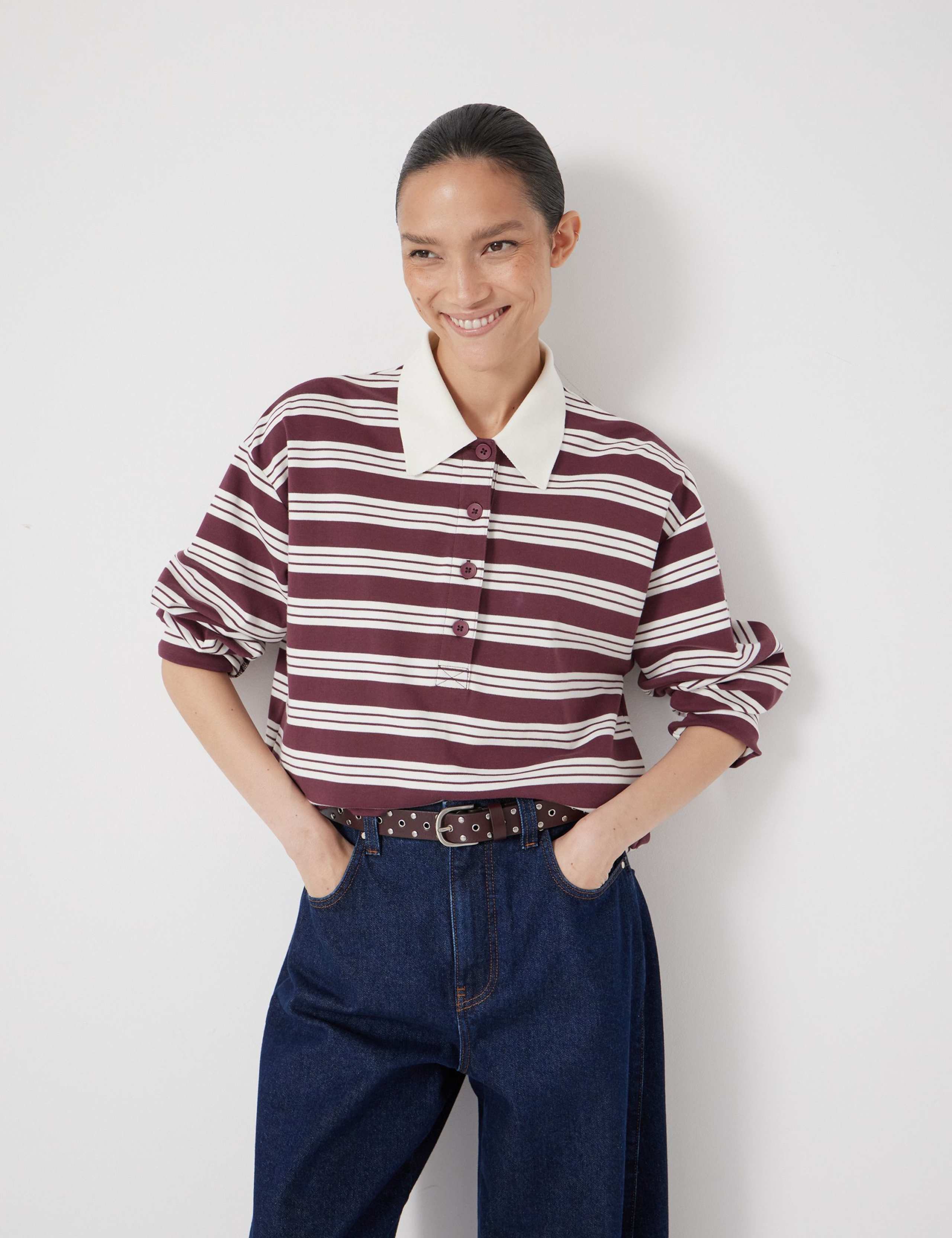 Pure Cotton Striped Polo Top 5 of 7