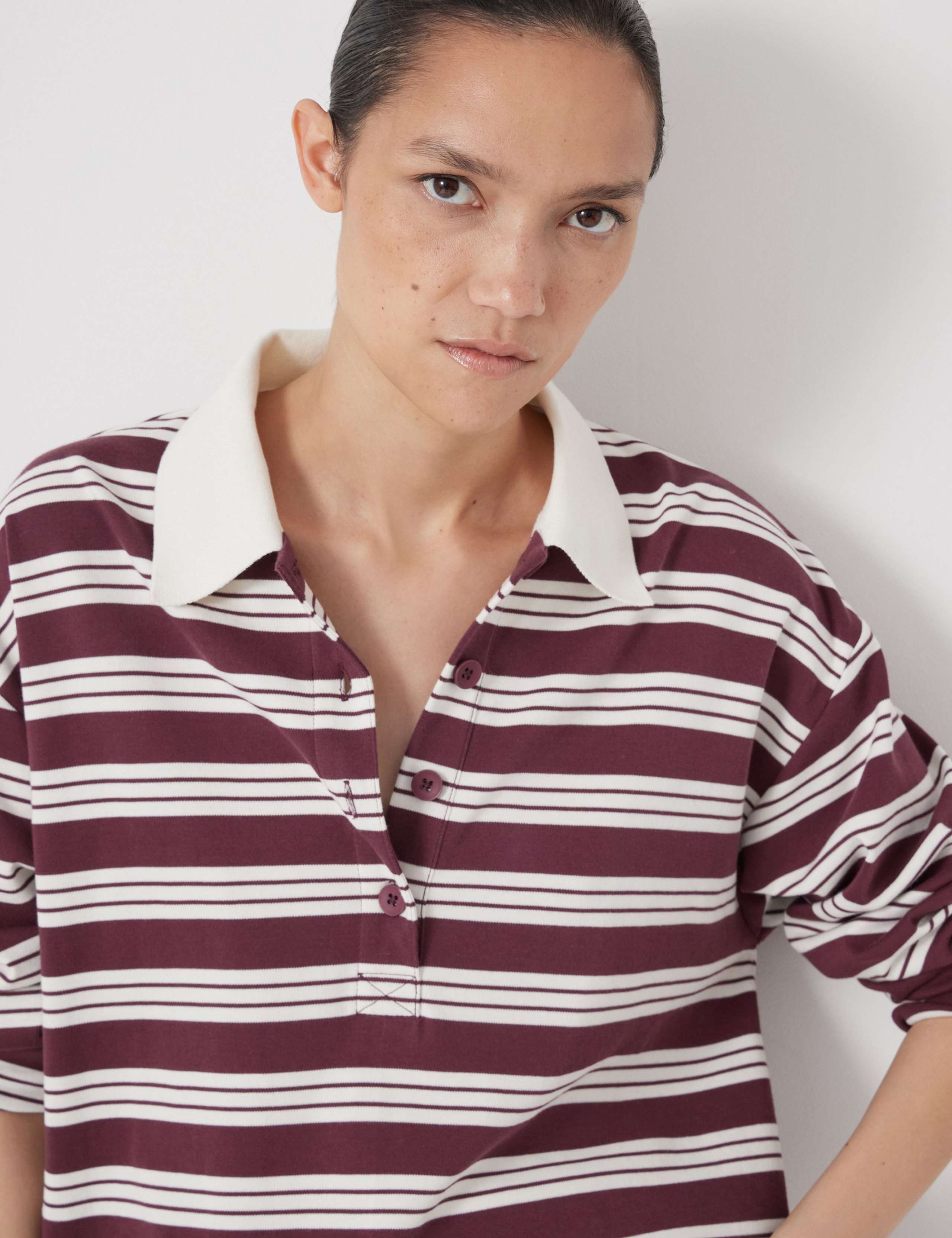 Pure Cotton Striped Polo Top 7 of 7