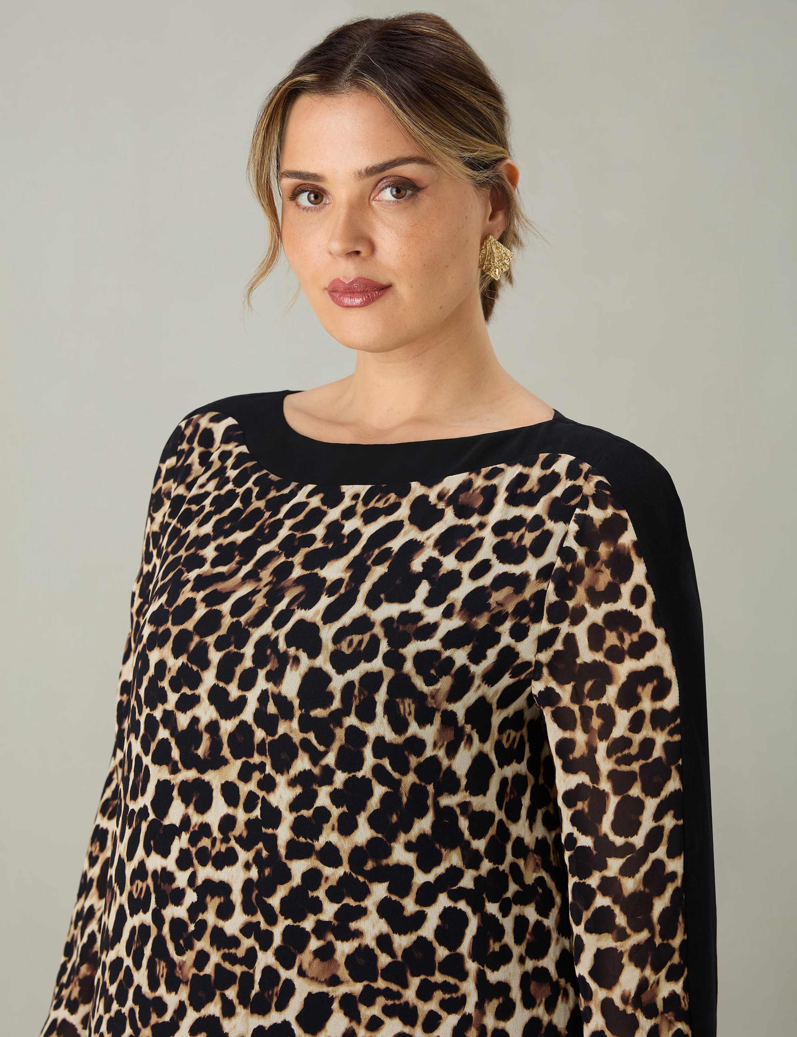 Leopard Print Knee Length Kaftan Dress 6 of 7