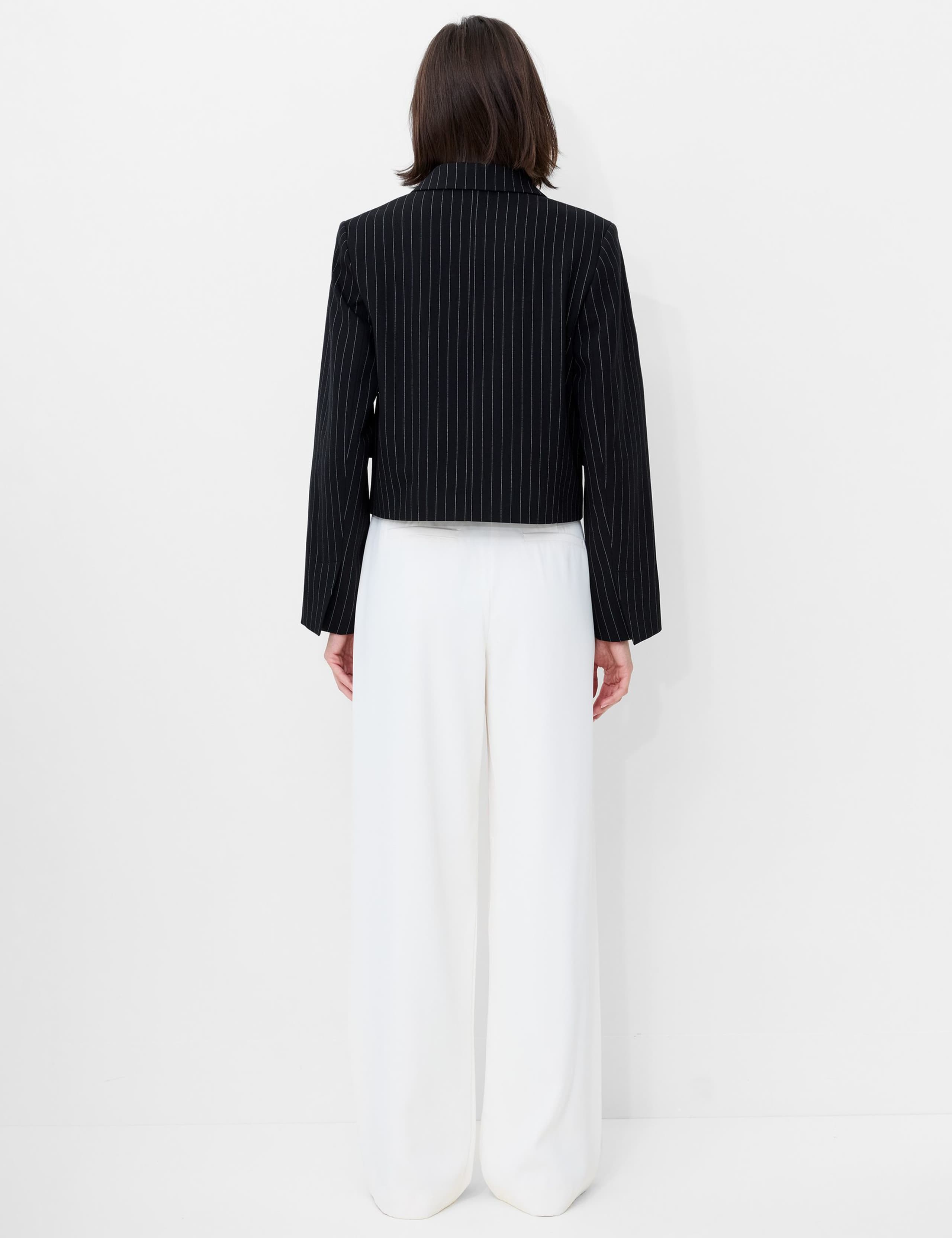 Pinstripe Single Breasted Cropped Blazer 3 of 3