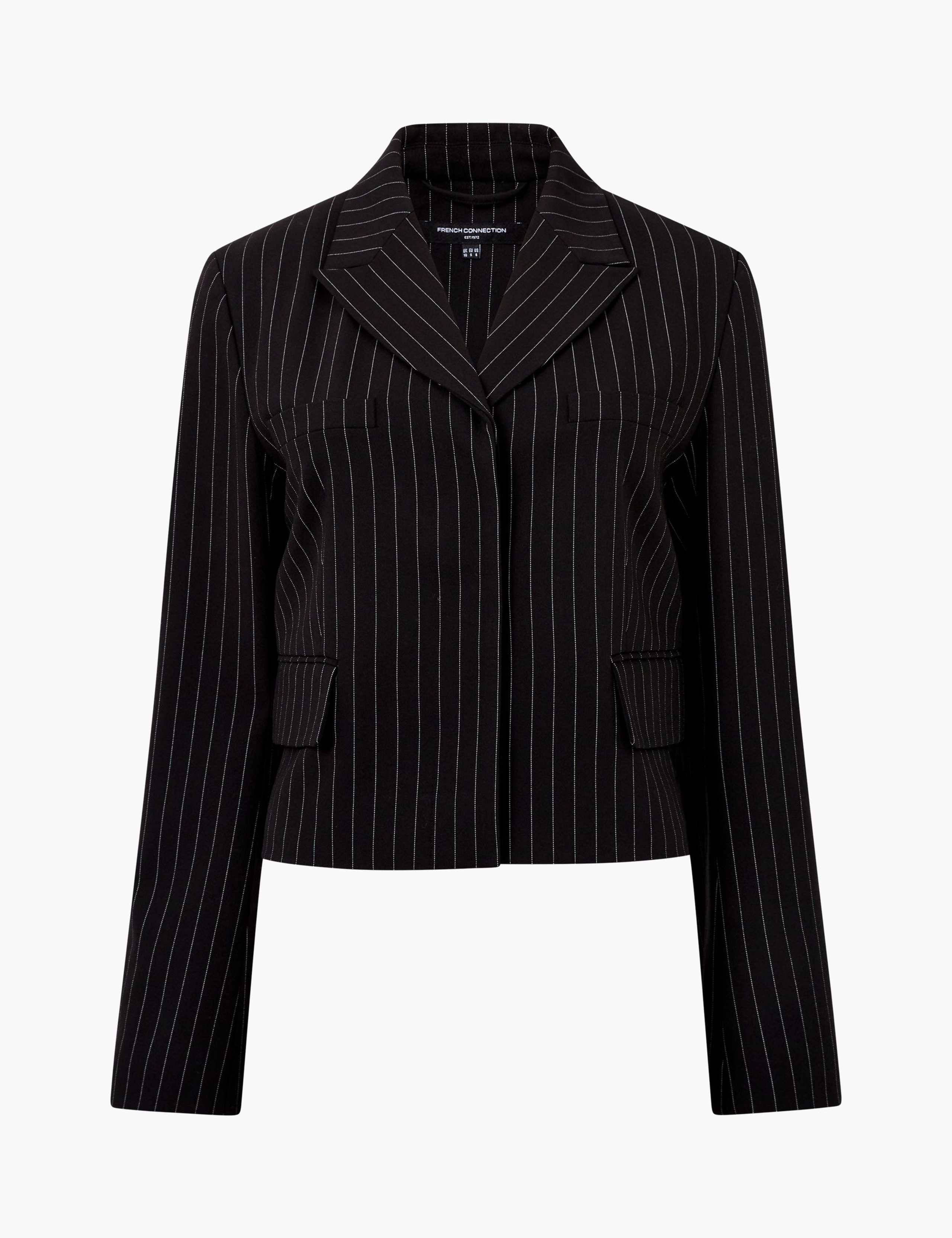 Pinstripe Single Breasted Cropped Blazer 2 of 3