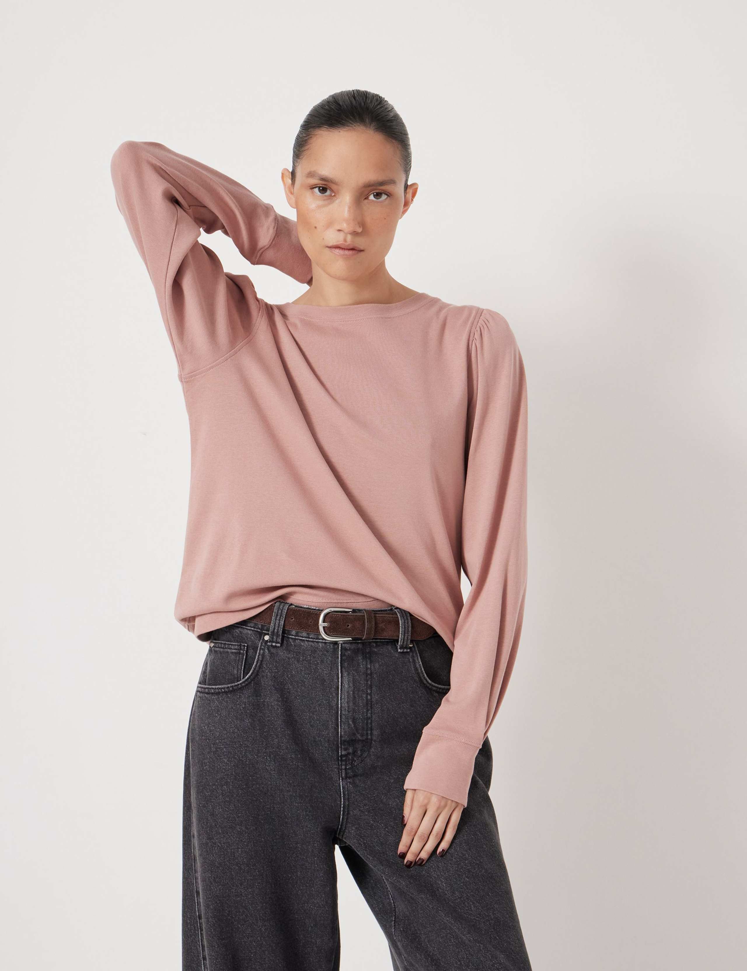 Emily Puff Sleeve Cotton Jersey Top 1 of 5