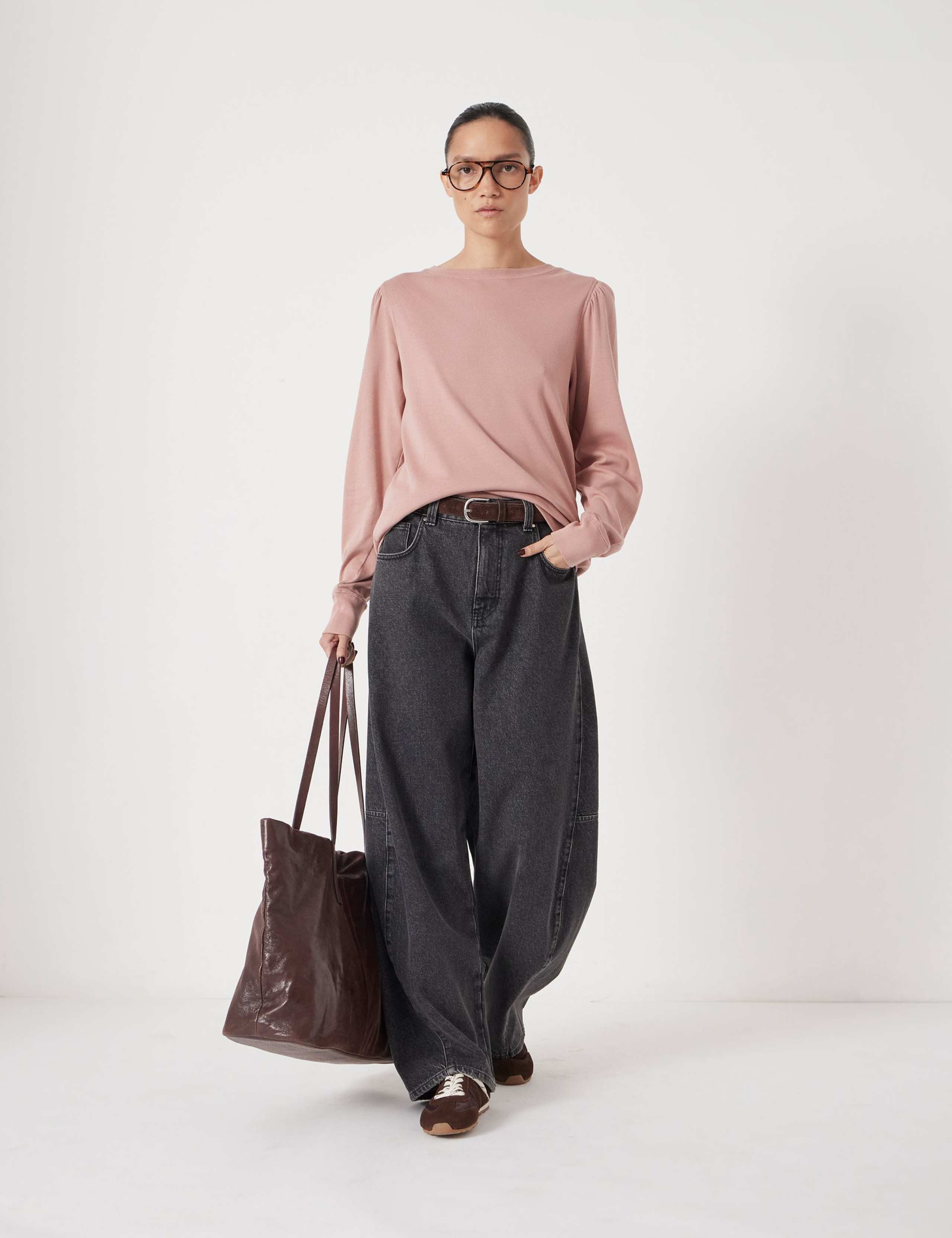 Emily Puff Sleeve Cotton Jersey Top 3 of 5