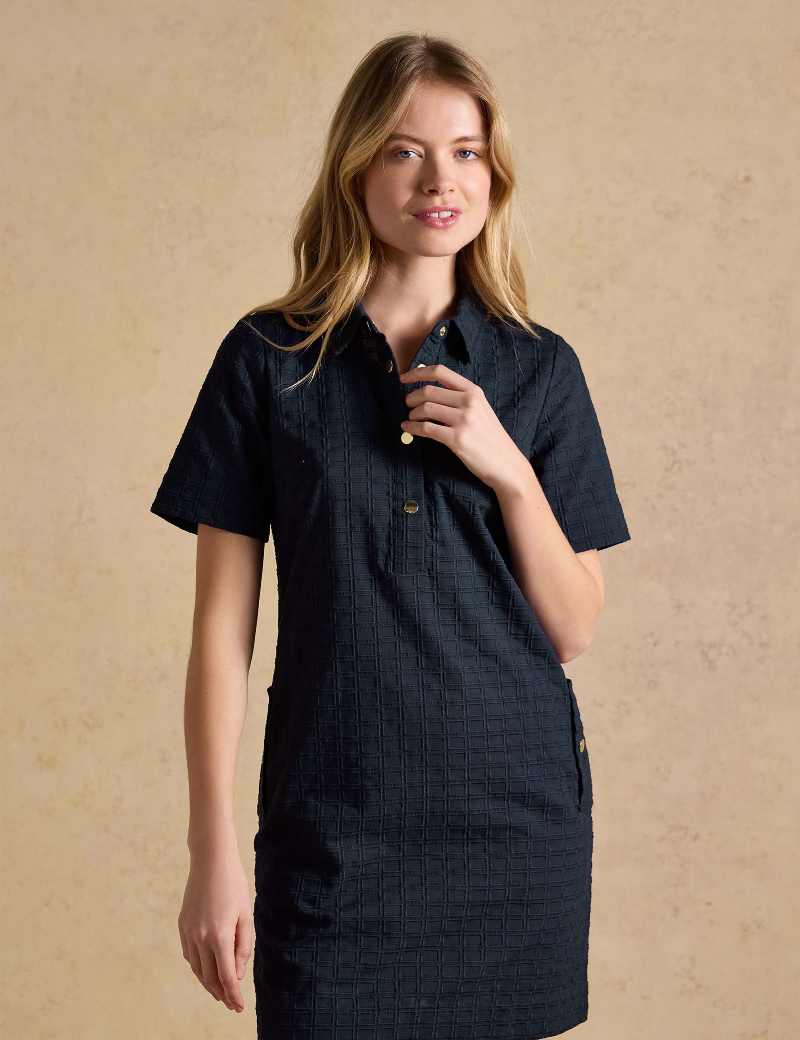 Pure Cotton Jacquard Mini Shift Dress 3 of 6