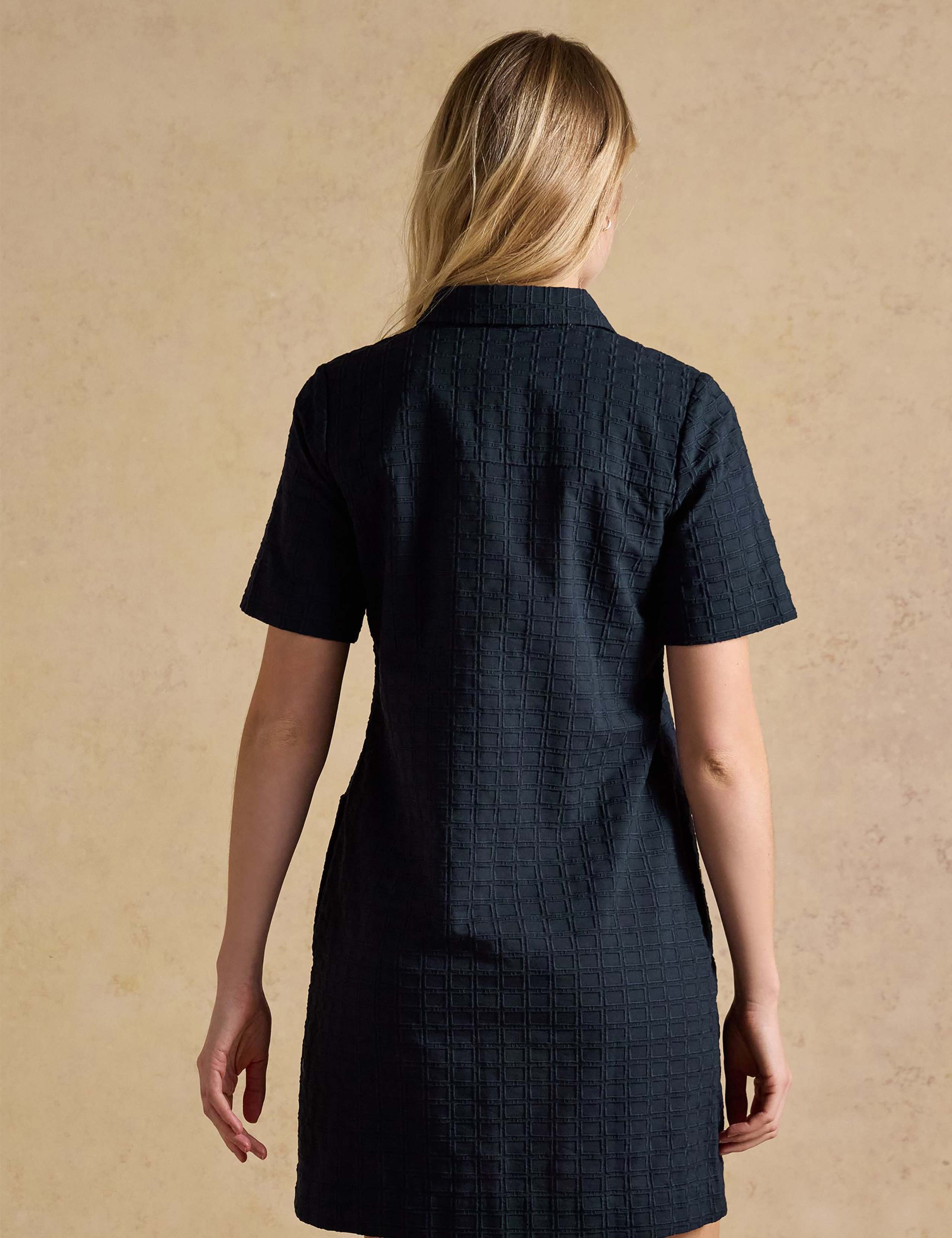 Pure Cotton Jacquard Mini Shift Dress 4 of 6