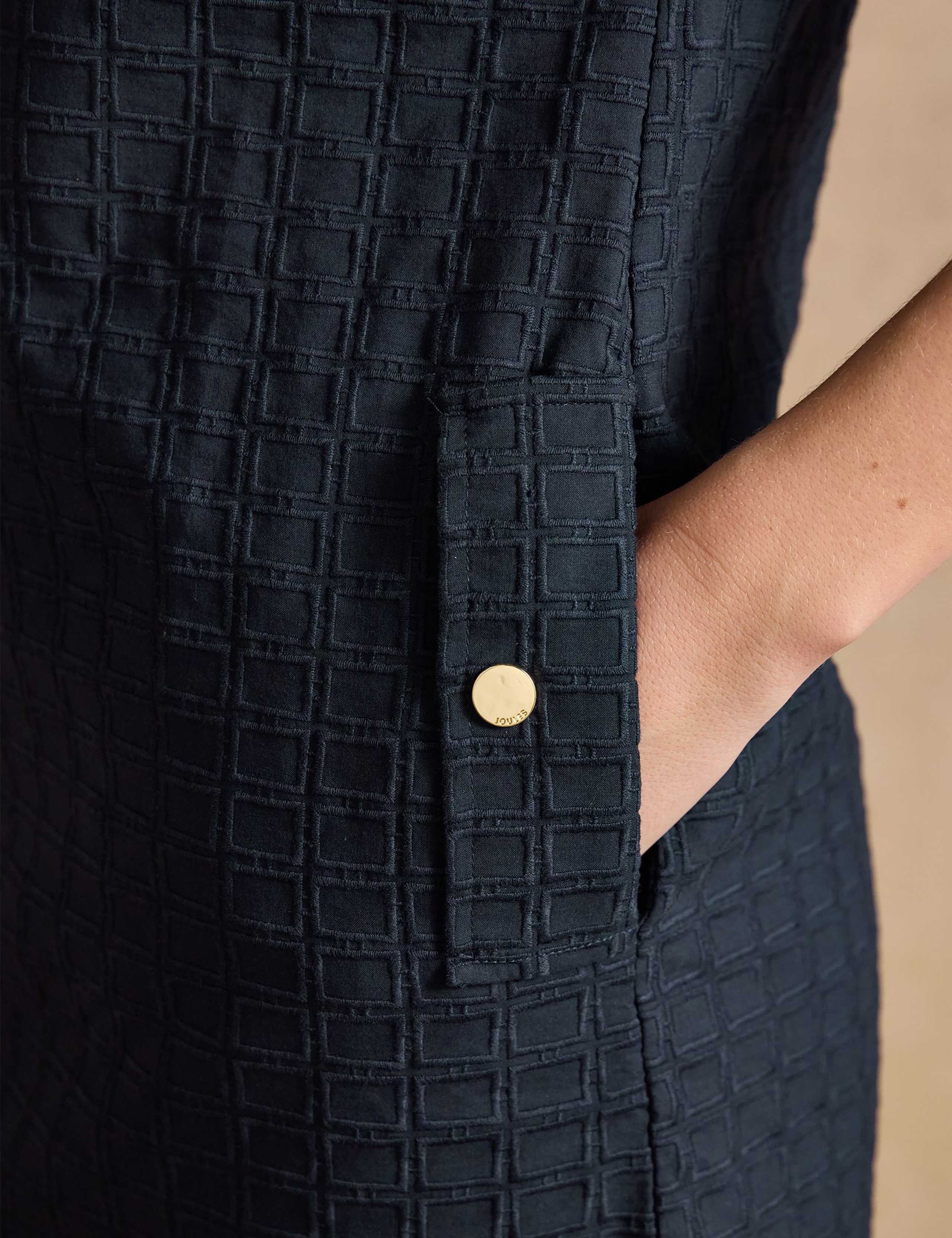 Pure Cotton Jacquard Mini Shift Dress 6 of 6