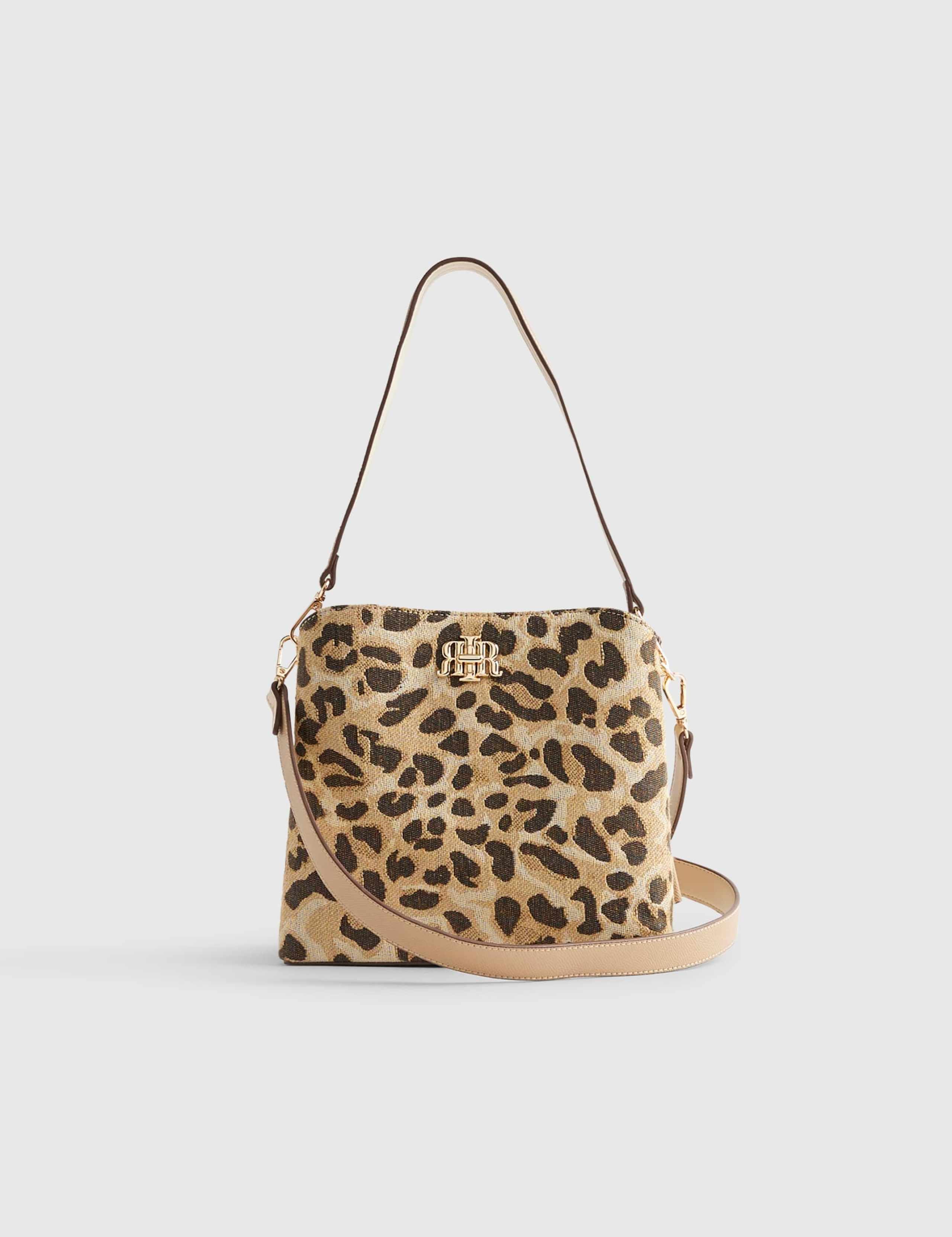 Animal Print Top Handle Bucket Bag 3 of 5