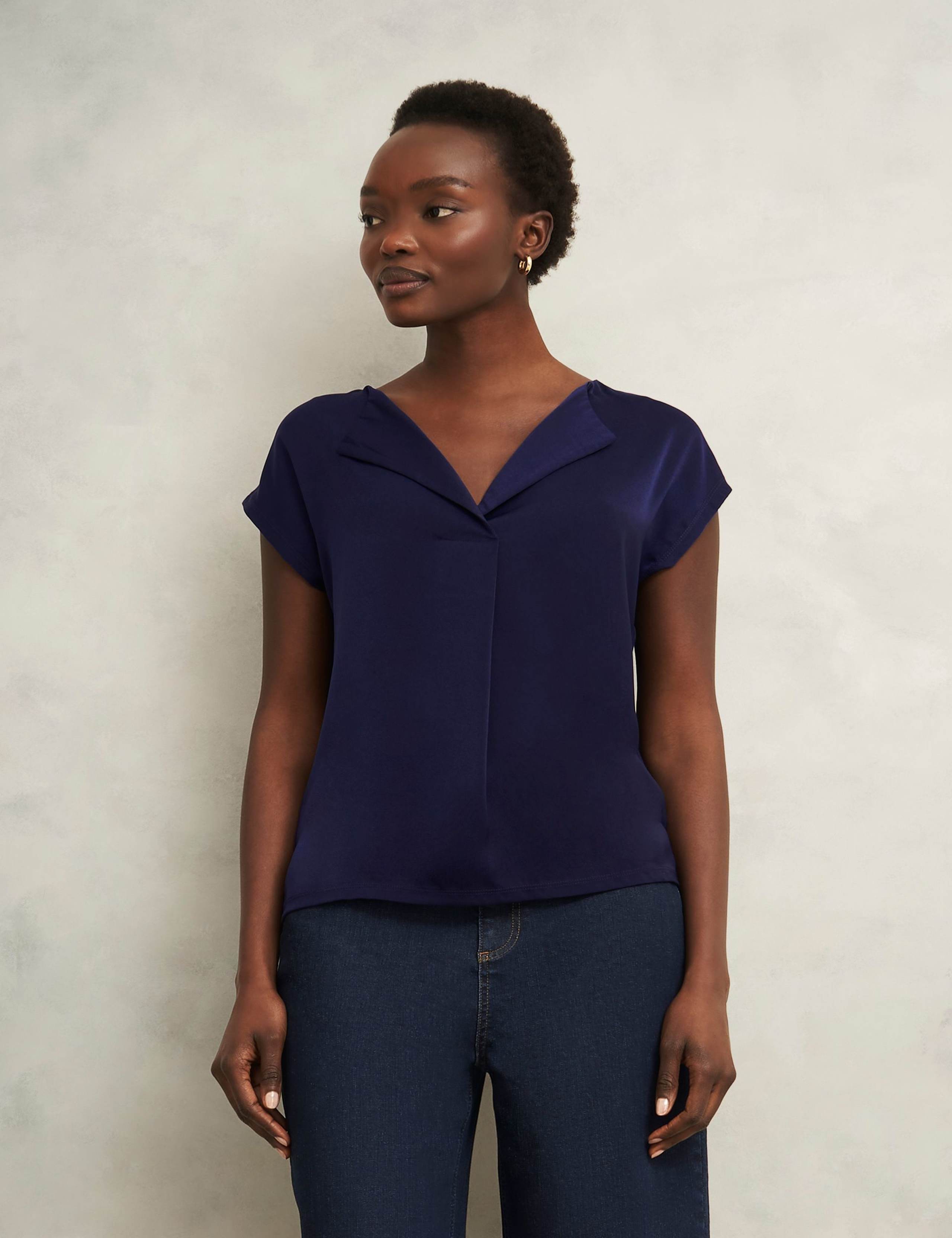 Collarless Cap Sleeve Blouse 3 of 8