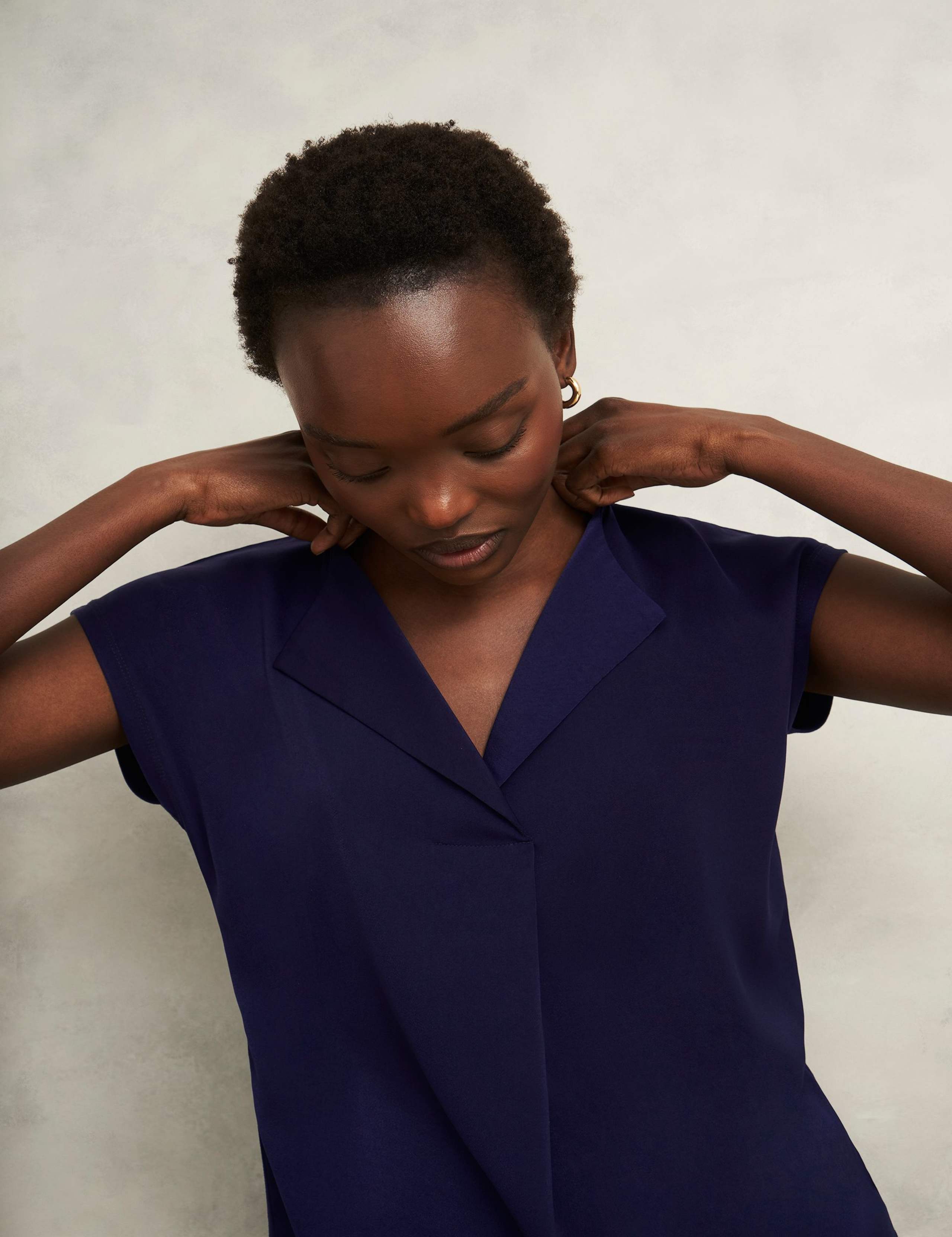 Collarless Cap Sleeve Blouse 7 of 8