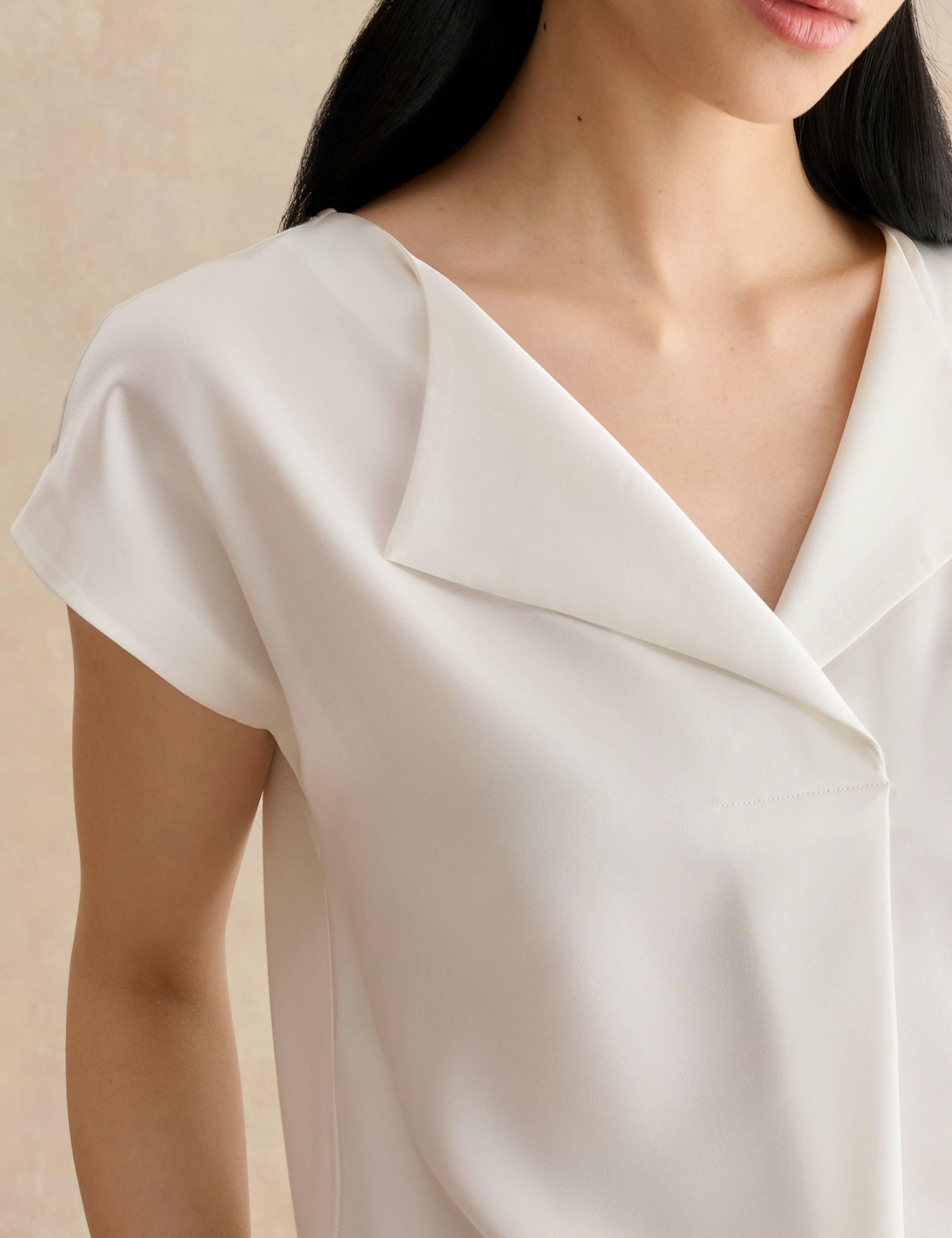 Collarless Cap Sleeve Blouse 5 of 5