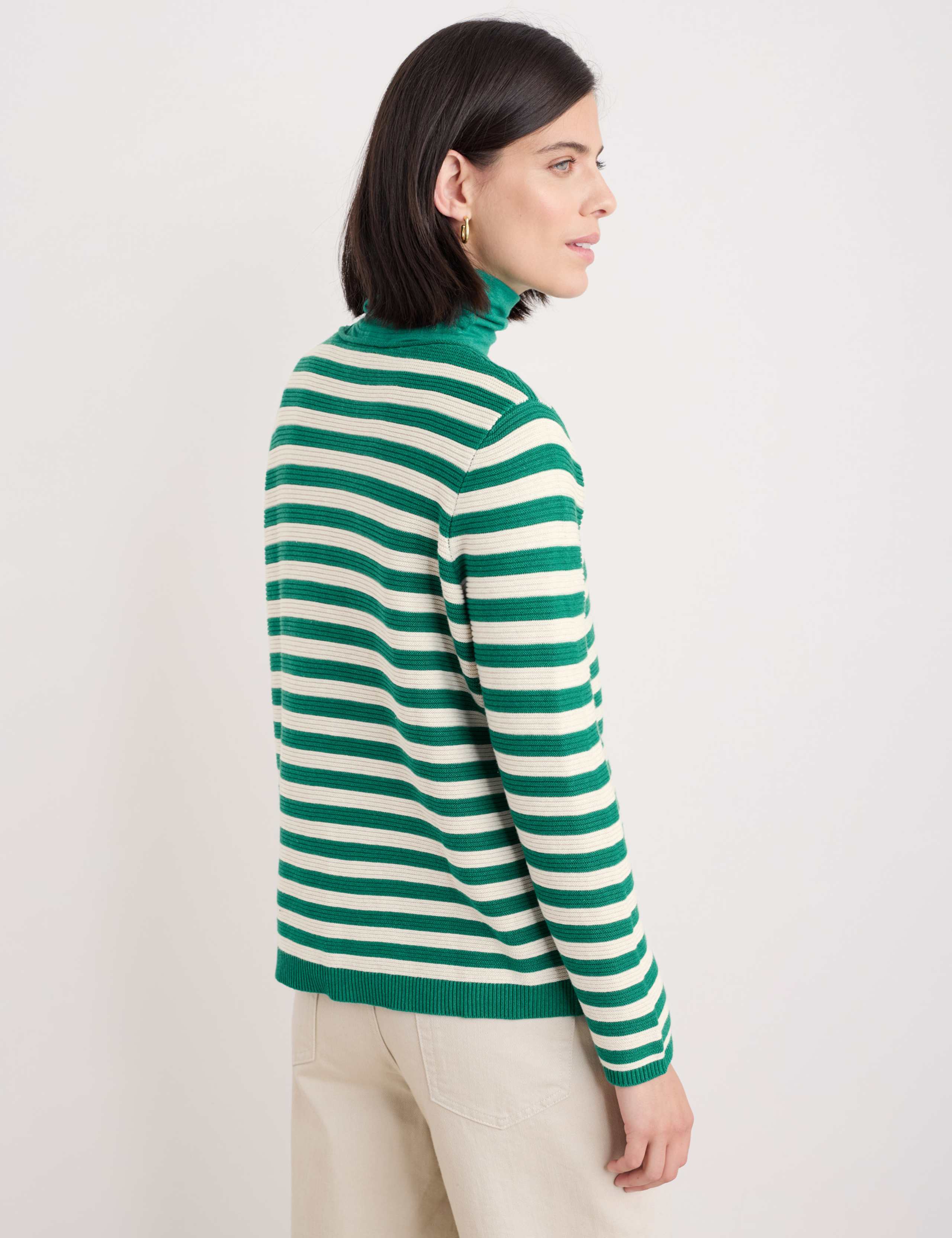 Pure Cotton Striped Crew Neck Jumper 4 of 4