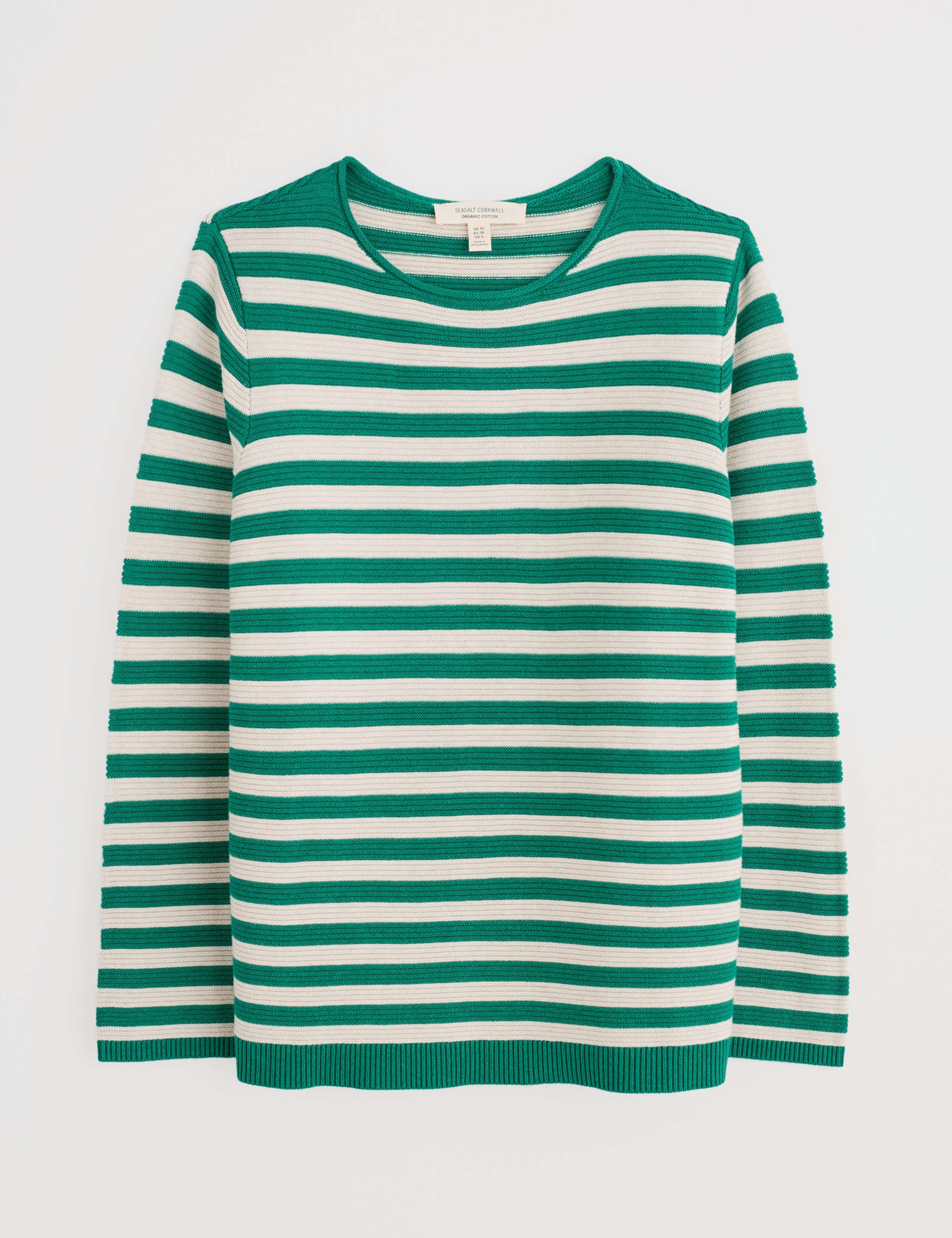 Pure Cotton Striped Crew Neck Jumper 2 of 4