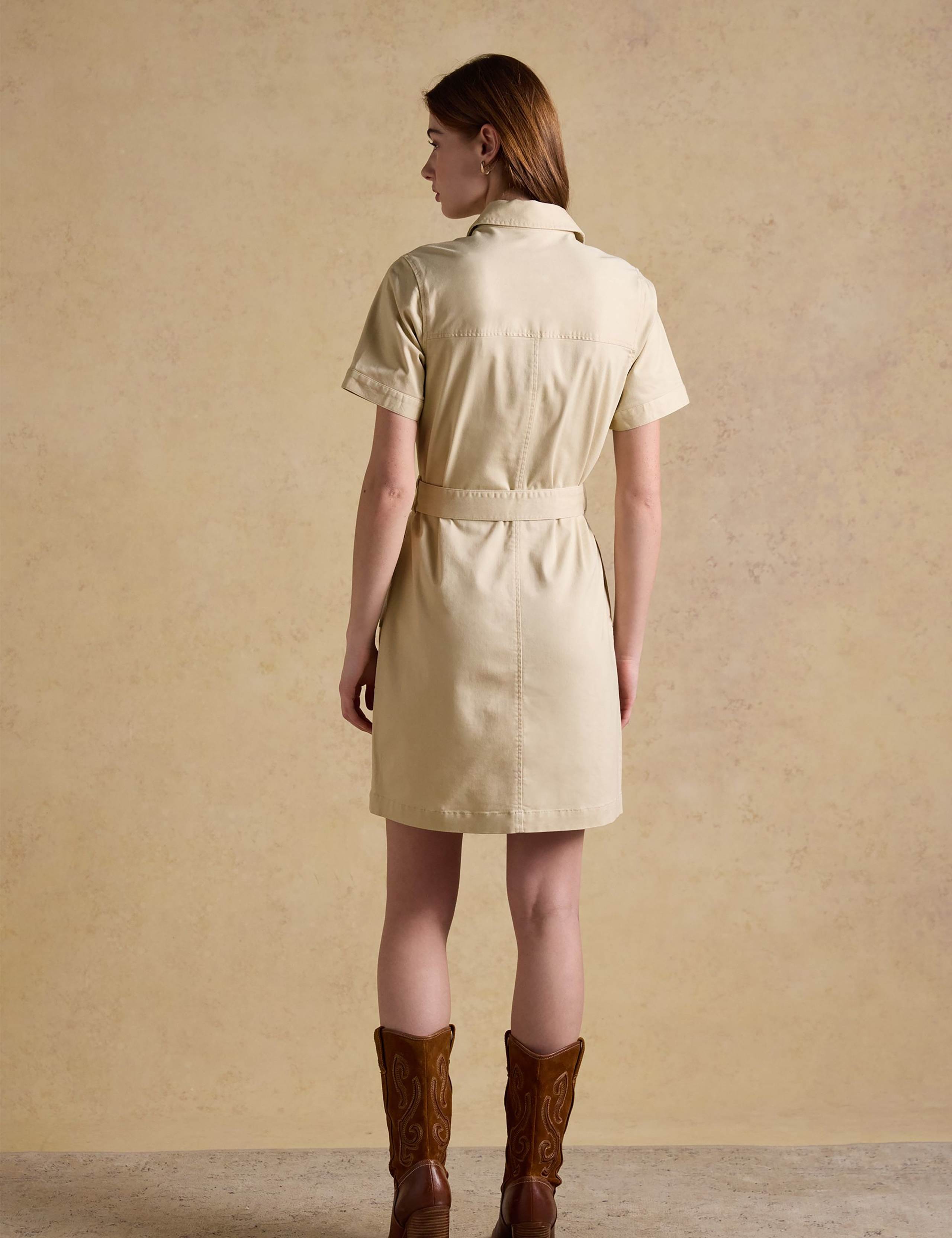 Cotton Rich Belted Utility Shirt Dress 3 of 6
