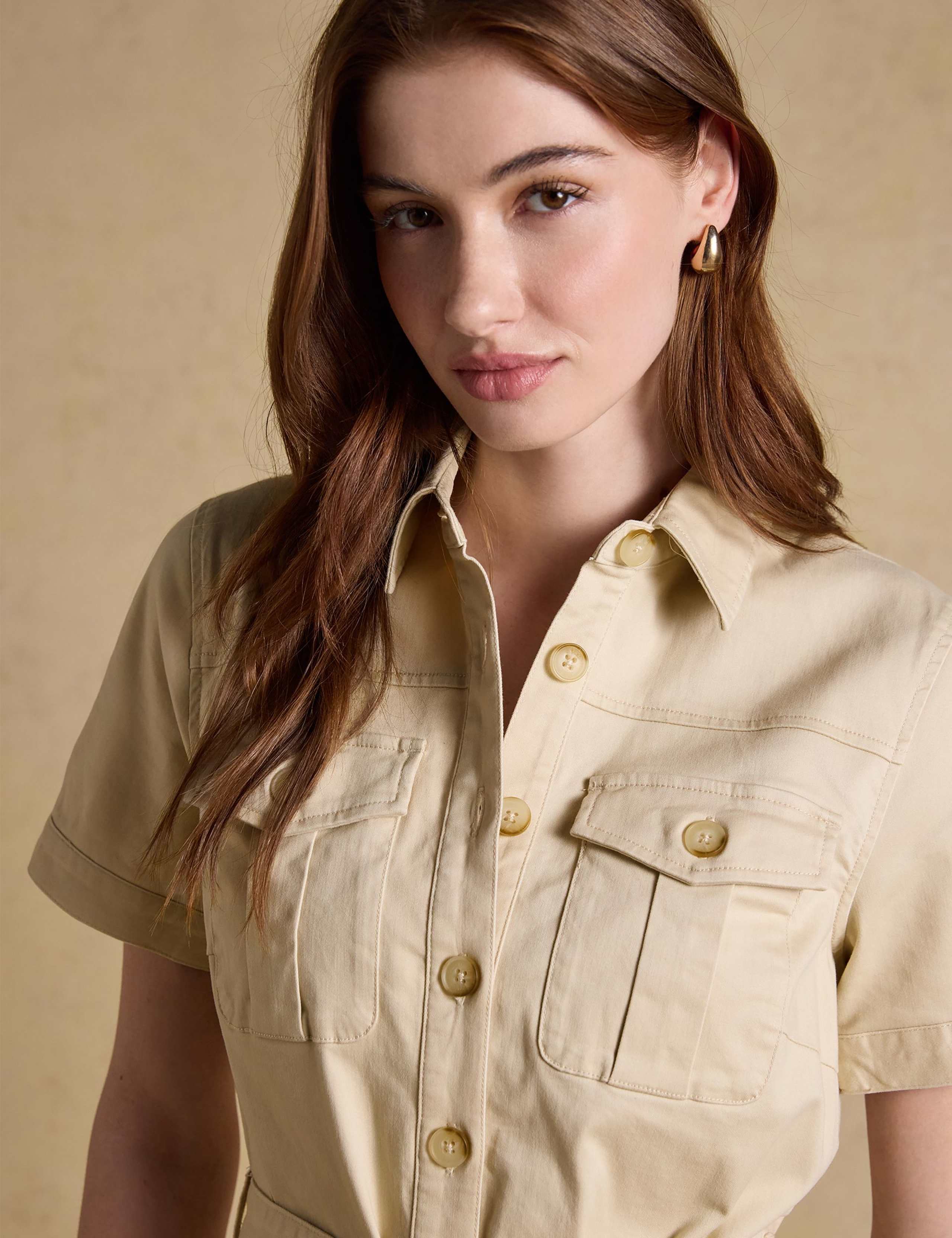 Cotton Rich Belted Utility Shirt Dress 4 of 6
