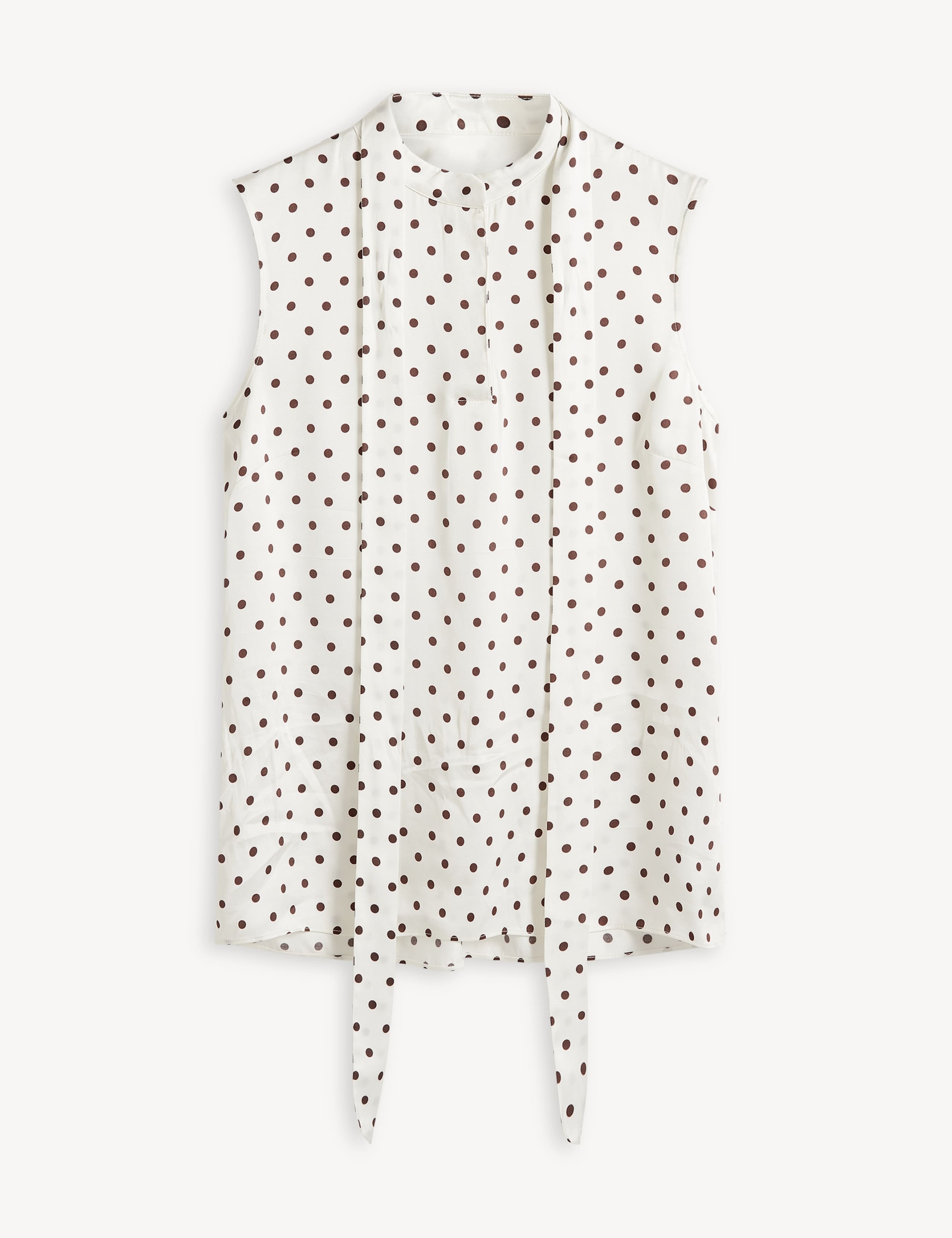 Polka Dot Tie Neck Blouse 2 of 6