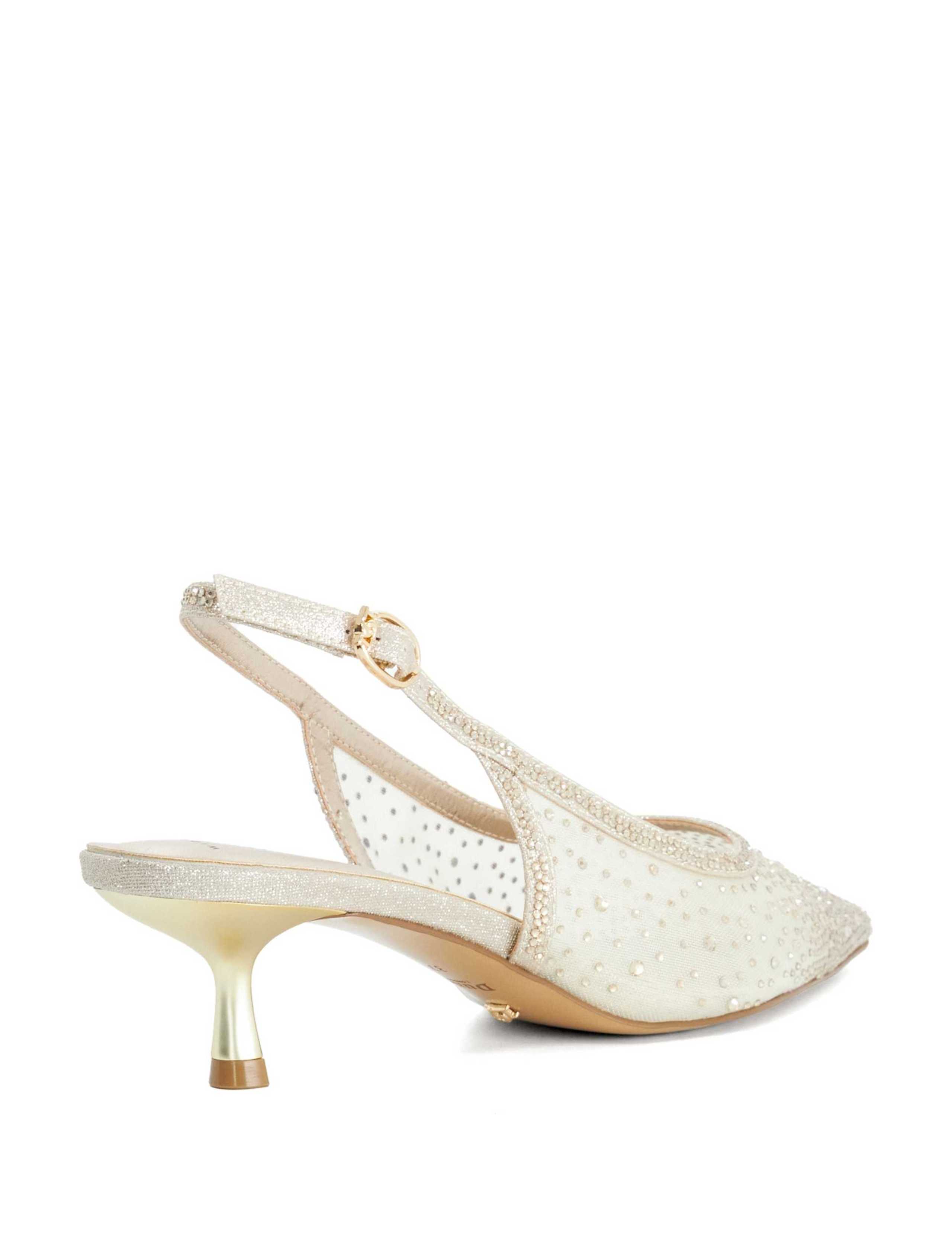 Mesh Embellished Slingback Court Shoes 5 of 5