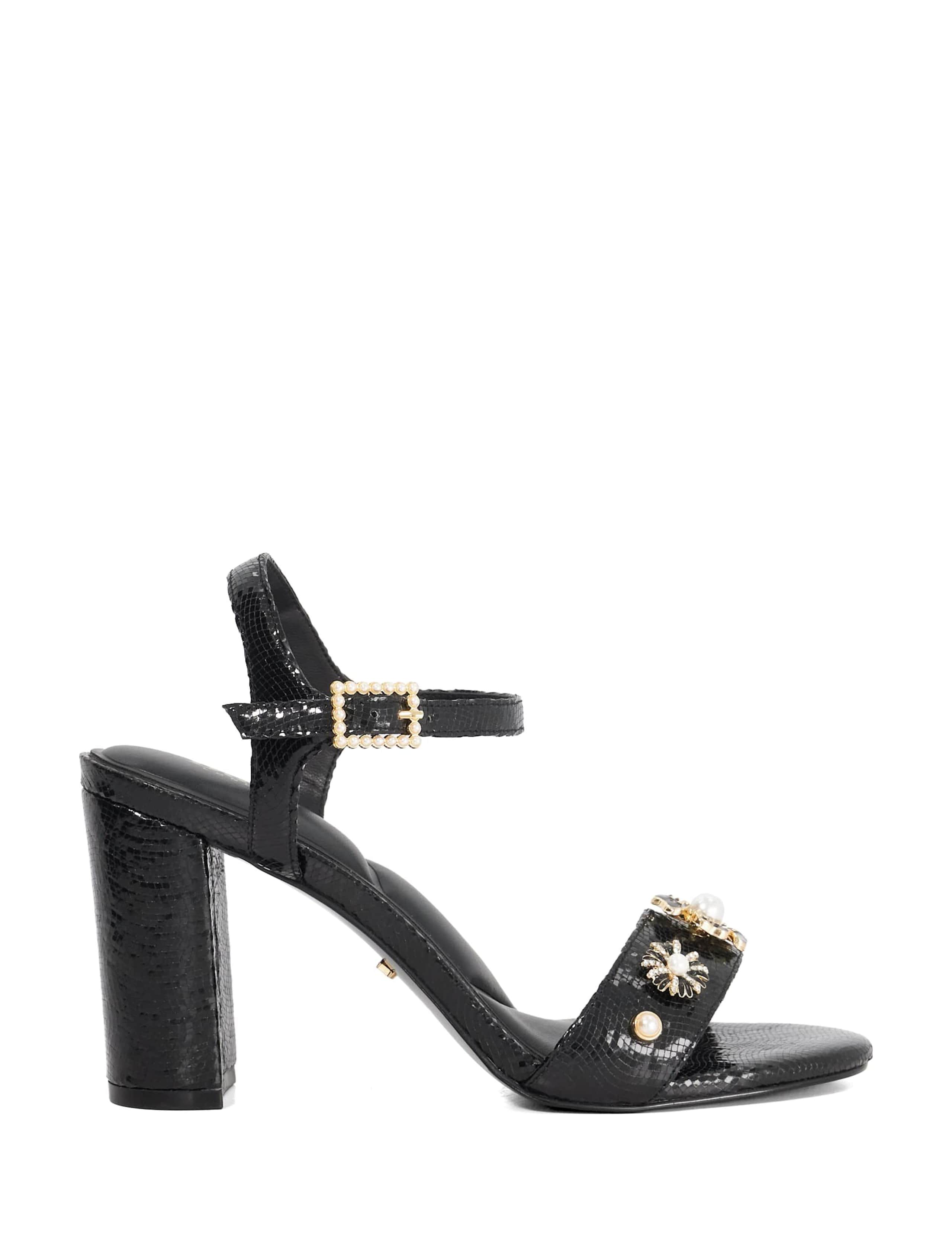 Embellished Ankle Strap Block Heel Sandals 2 of 6