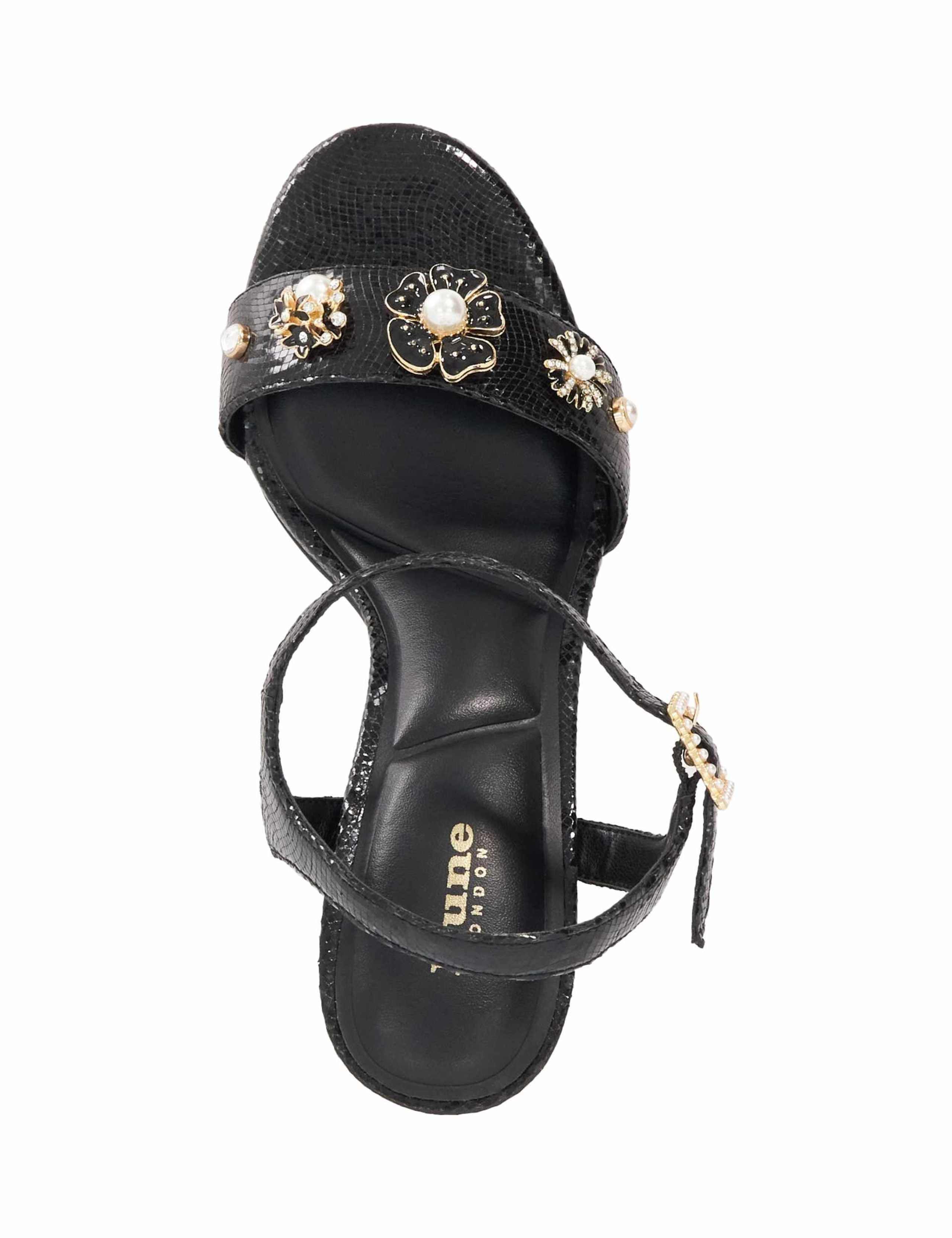 Embellished Ankle Strap Block Heel Sandals 3 of 6