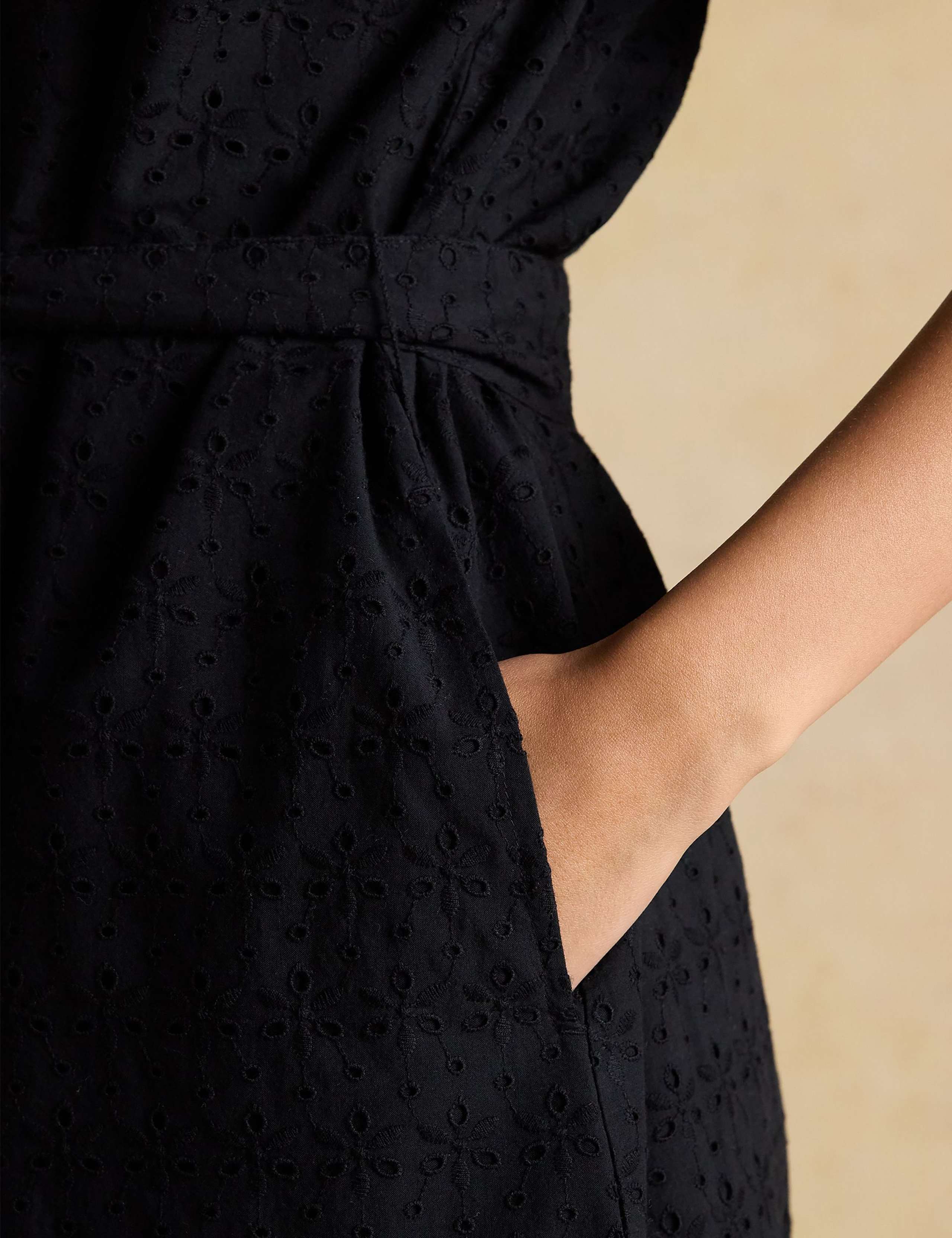 Pure Cotton Broderie V-Neck Midi Shirt Dress 6 of 7