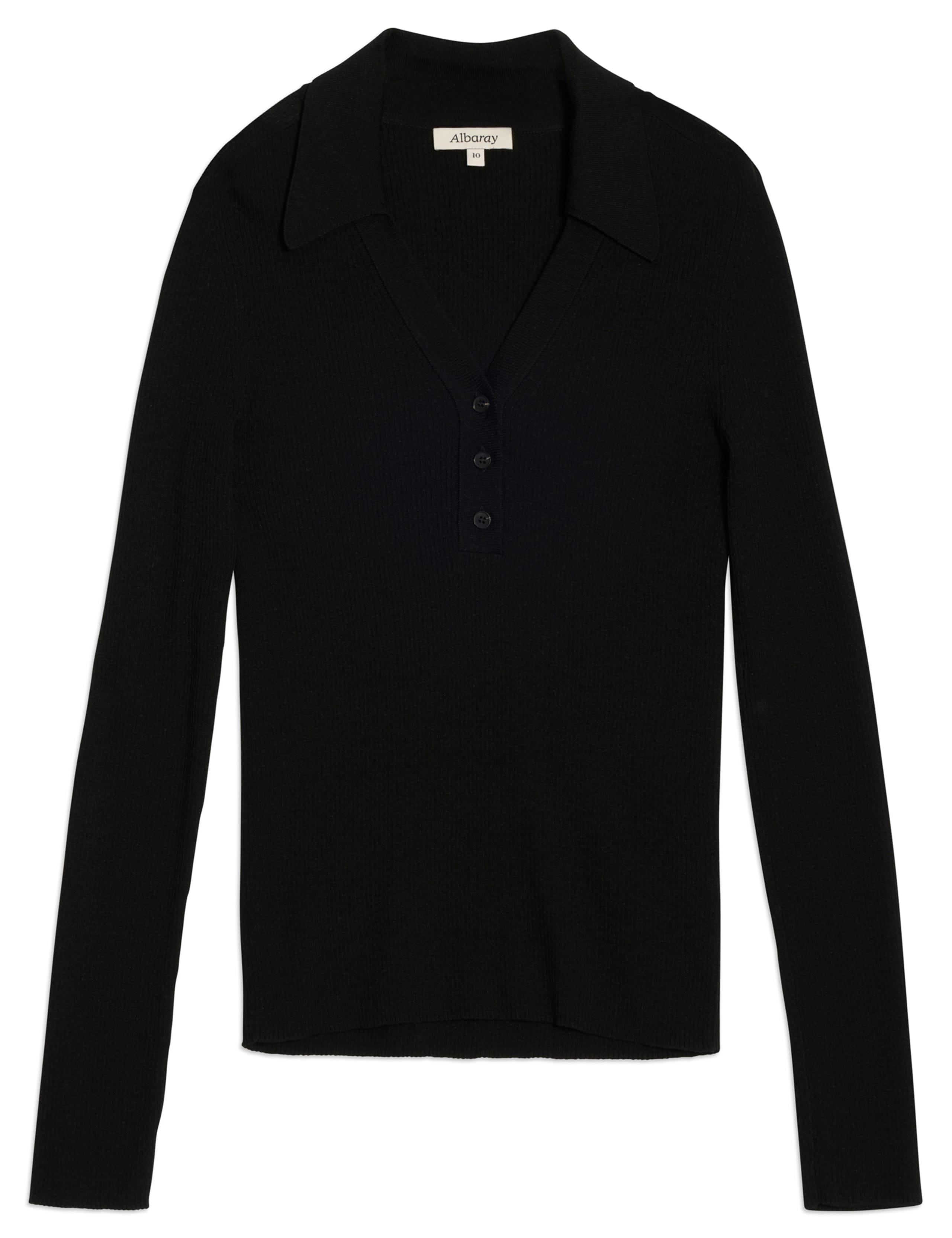 Ribbed V-Neck Button Detail Top 2 of 5