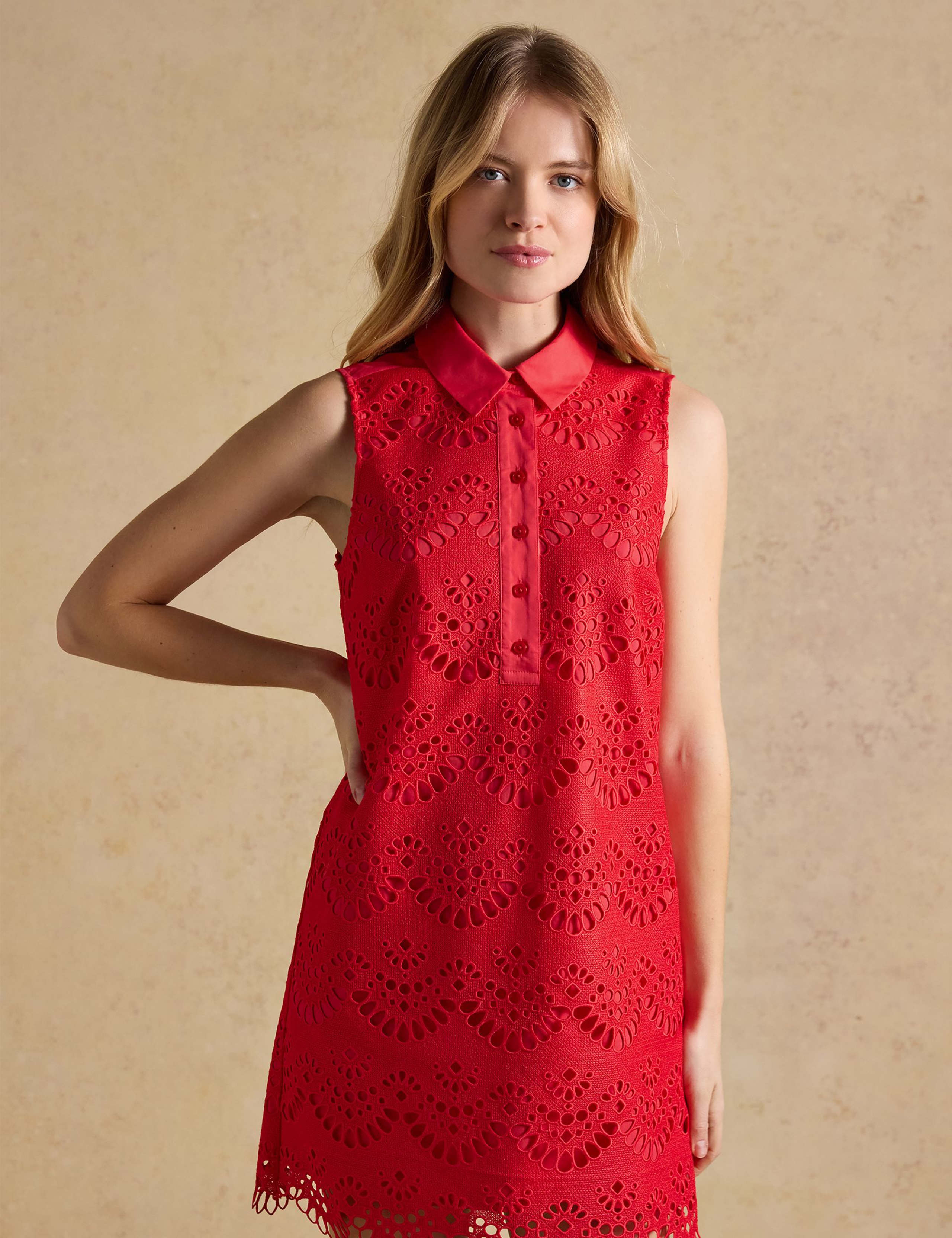 Broderie Mini Shift Dress 1 of 7