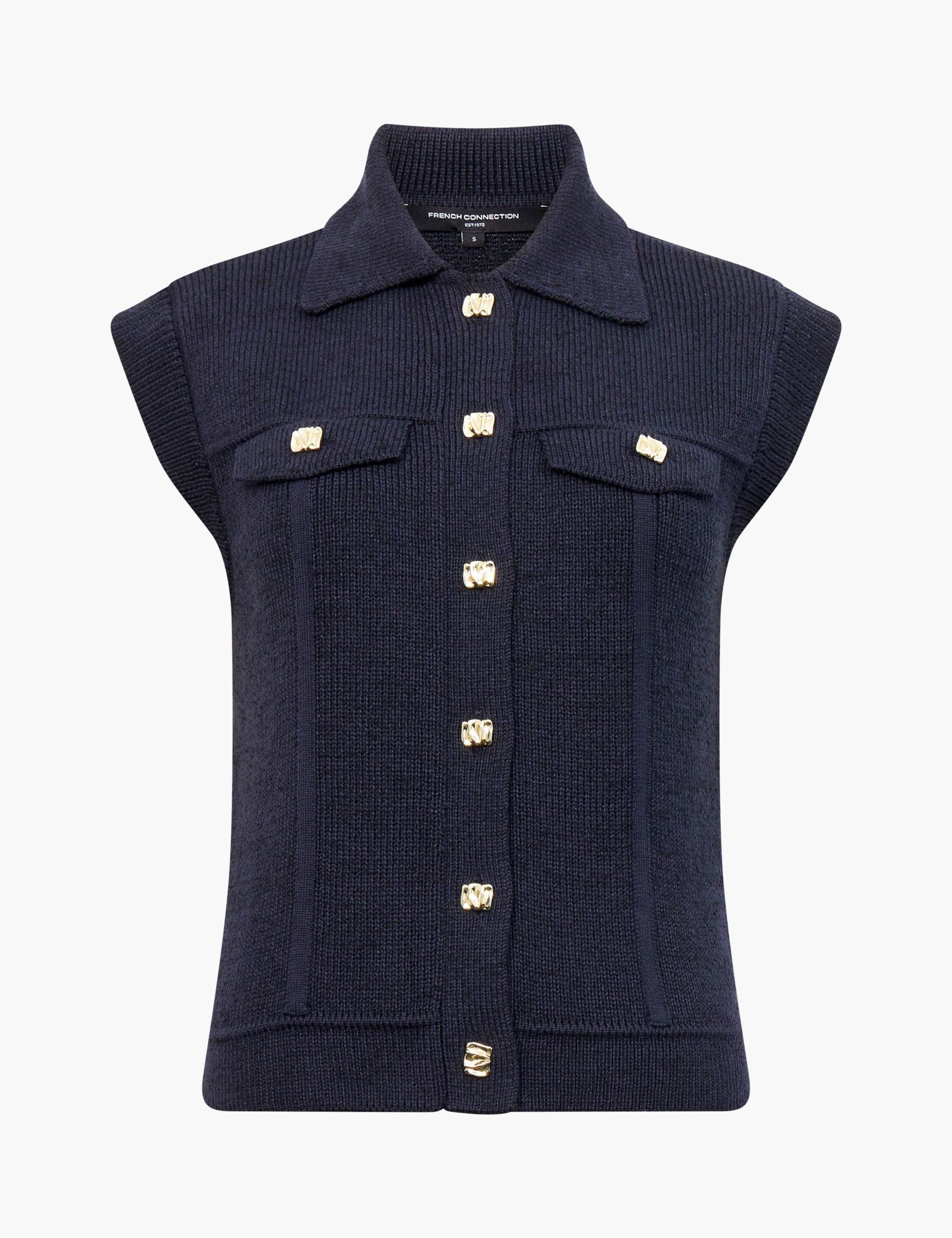 Textured Collared Knitted Gilet 2 of 3