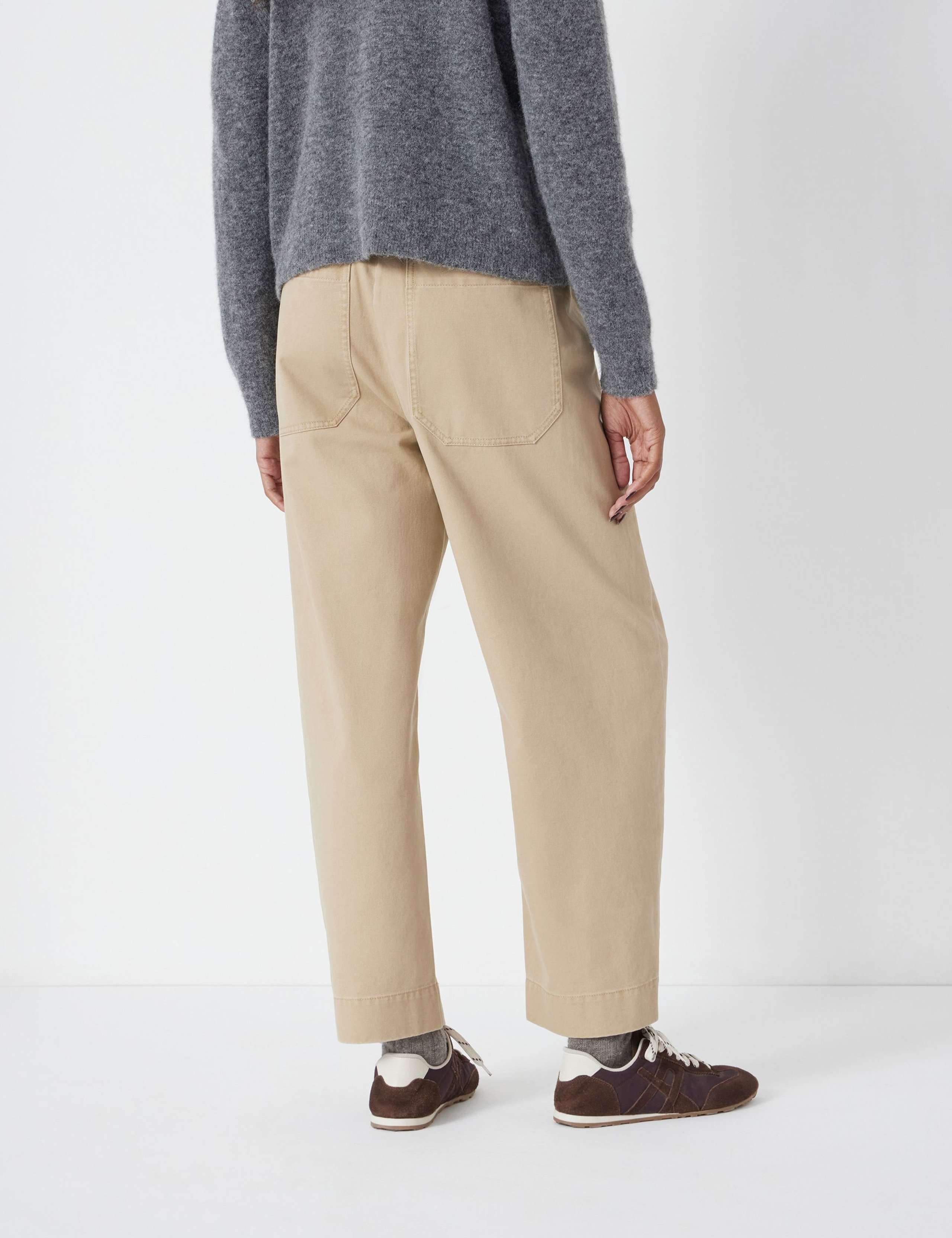 Pure Cotton Barrel Leg Trousers 3 of 5