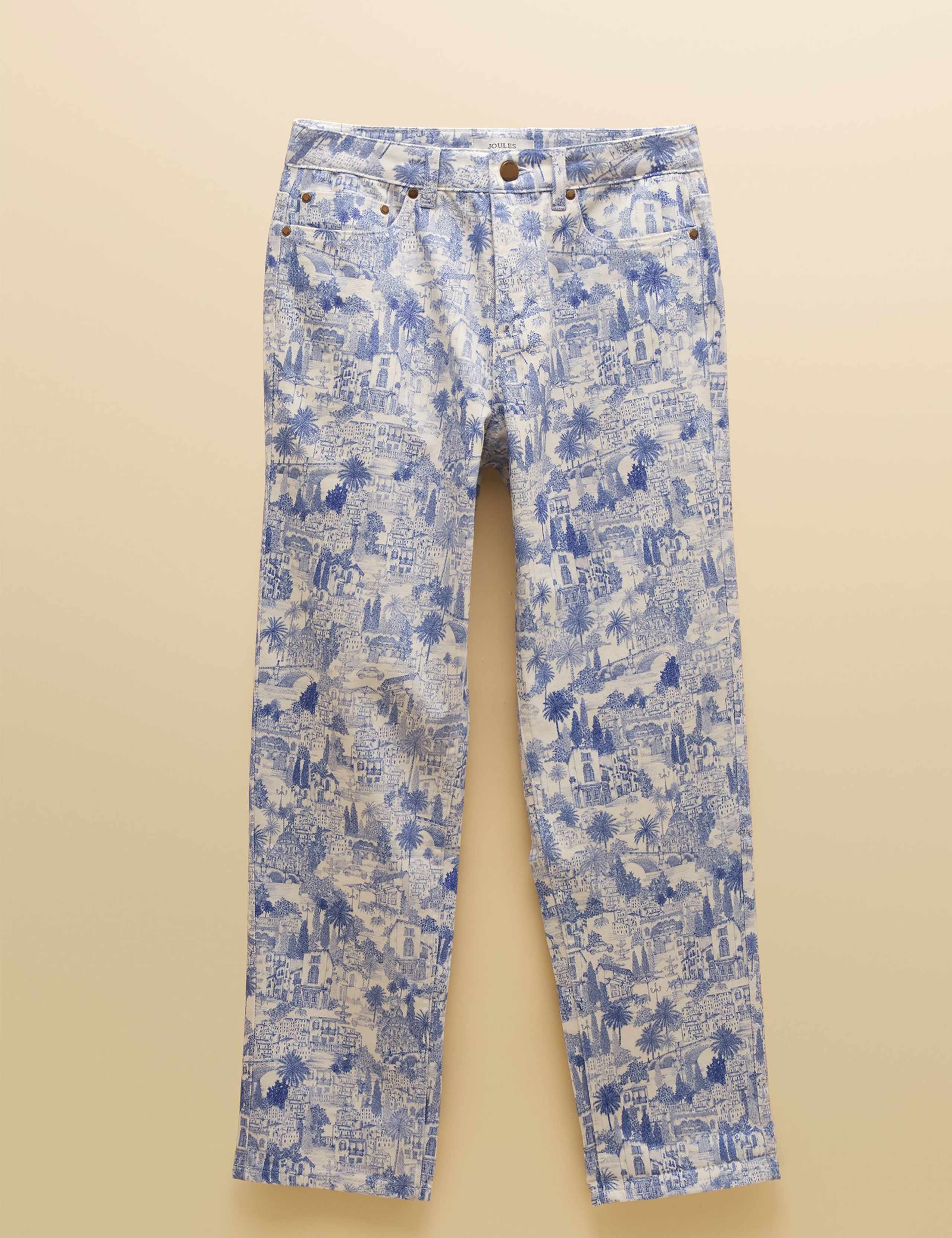 Toile Landscape Print Mid Rise Straight Jeans 2 of 7