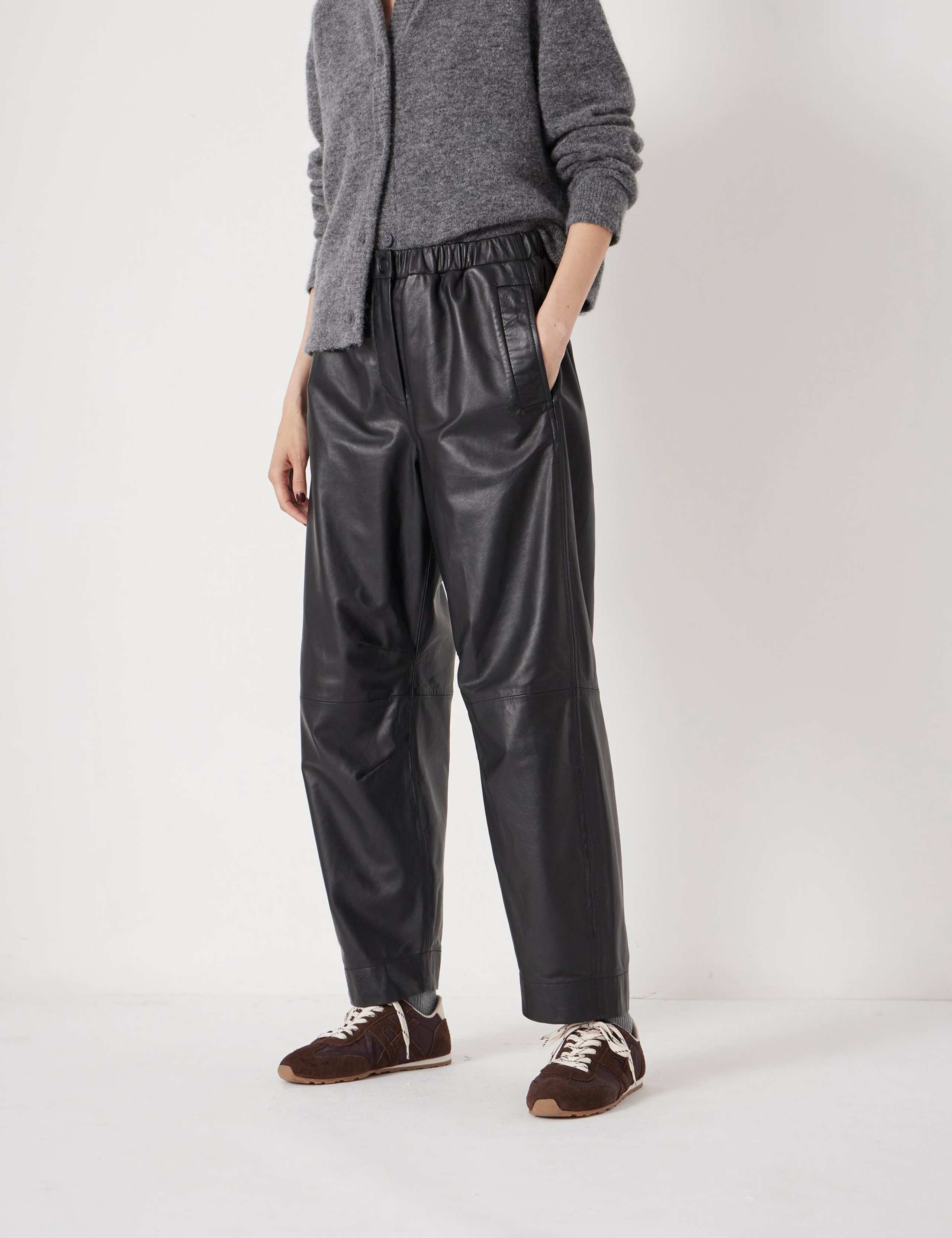 Leather Barrel Leg Trousers 4 of 6